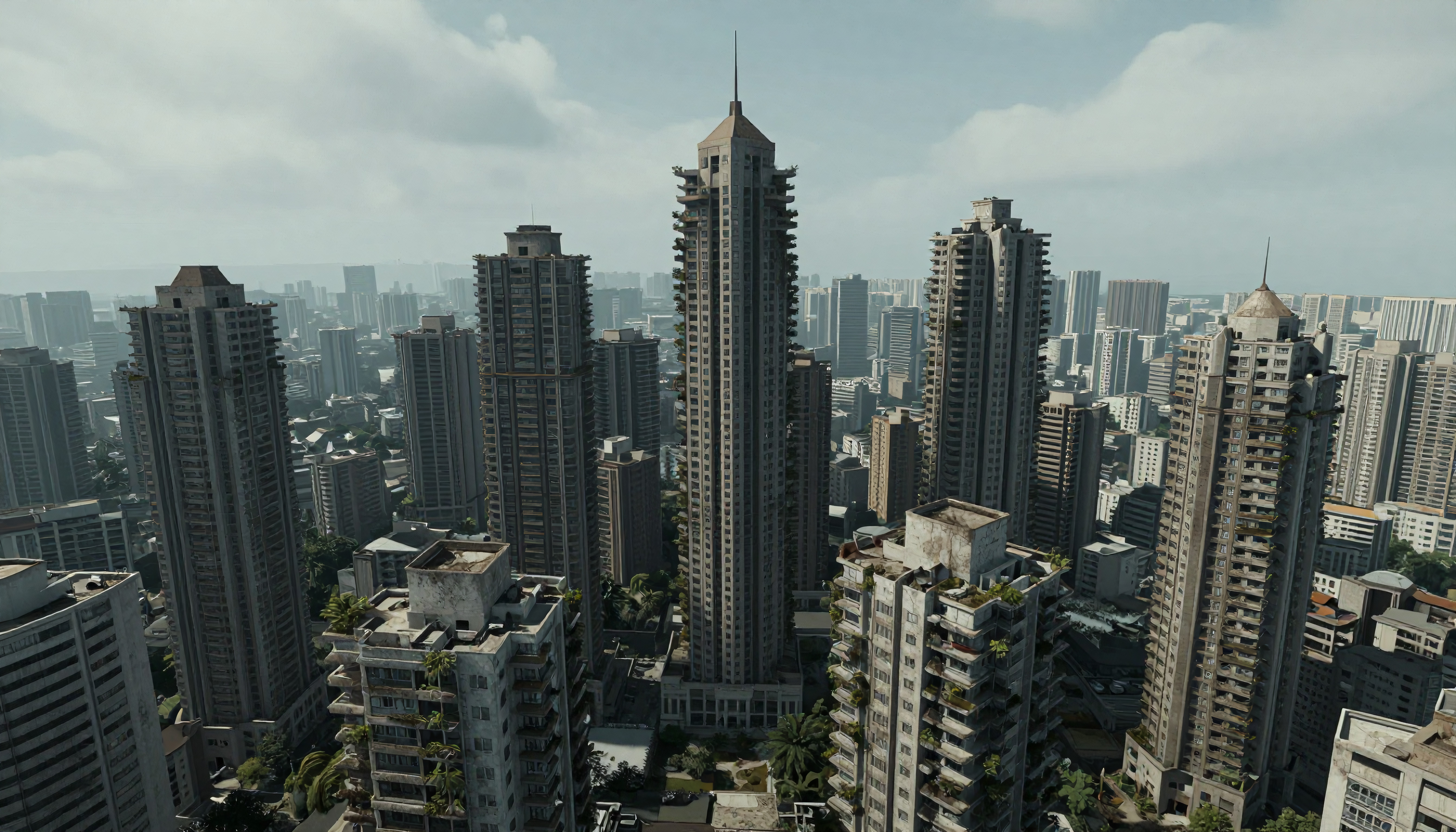 Abandoned Modern City Skyscrapers