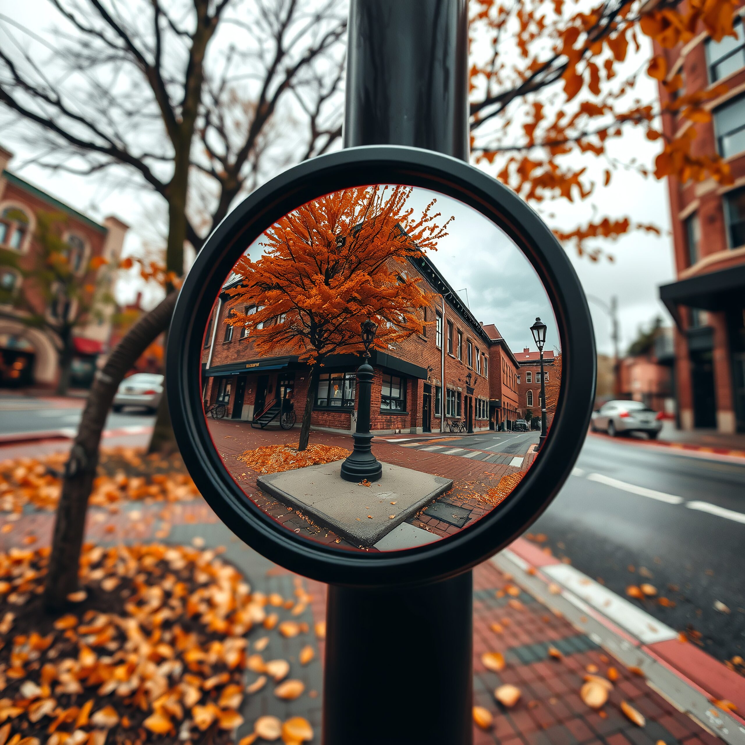 Autumn Reflection in Convex Mirror