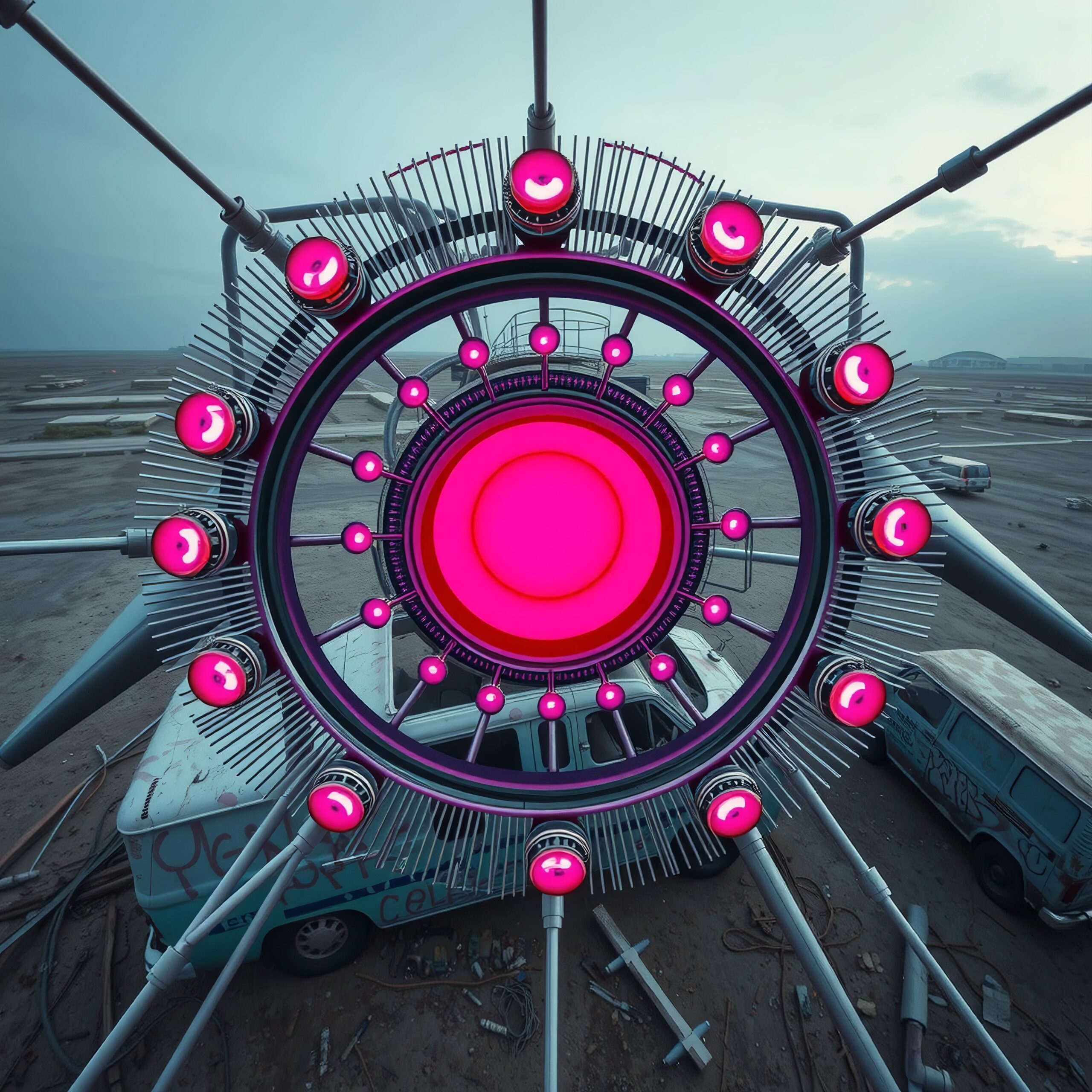 Futuristic Neon Art Installation