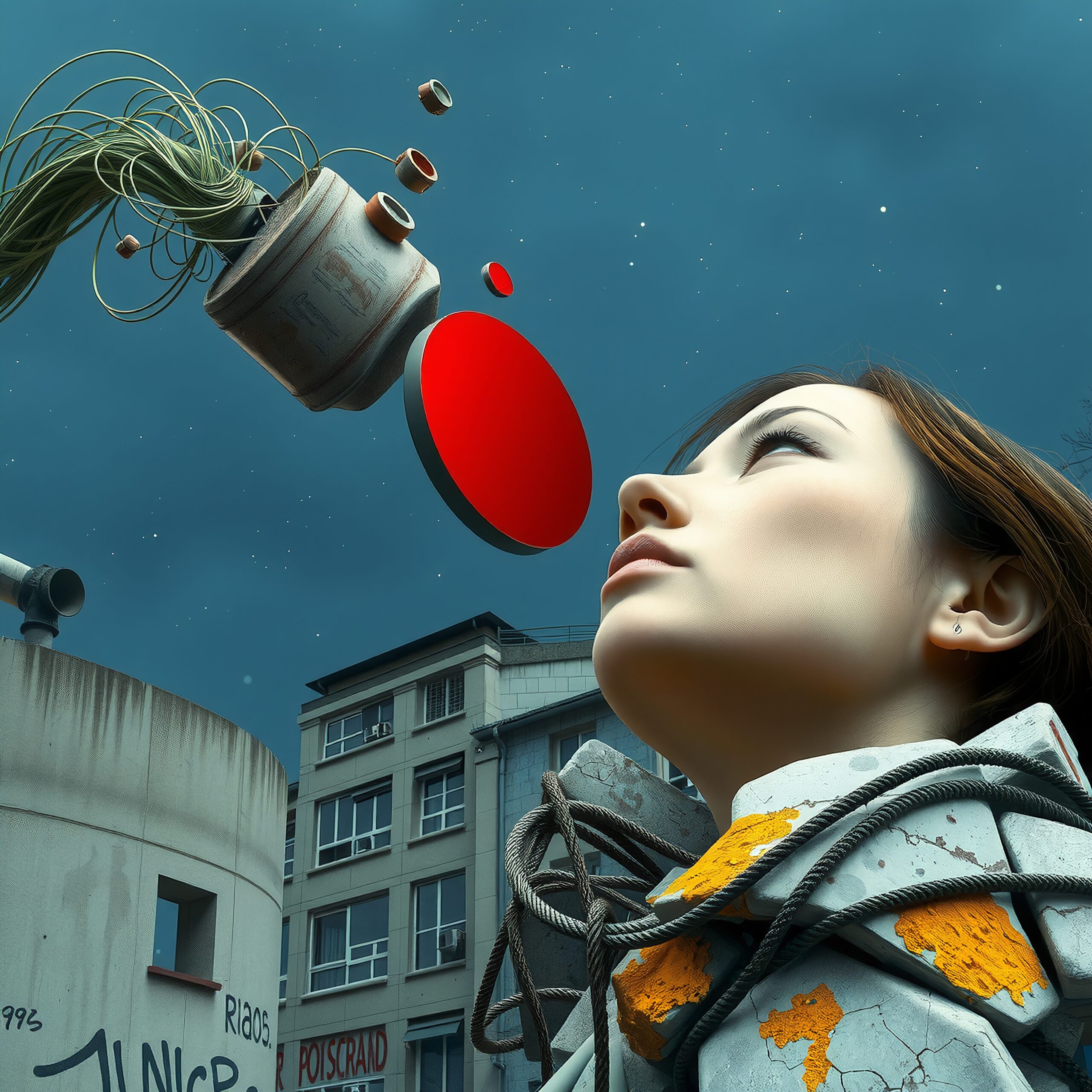 Surreal Urban Night Sky Scene