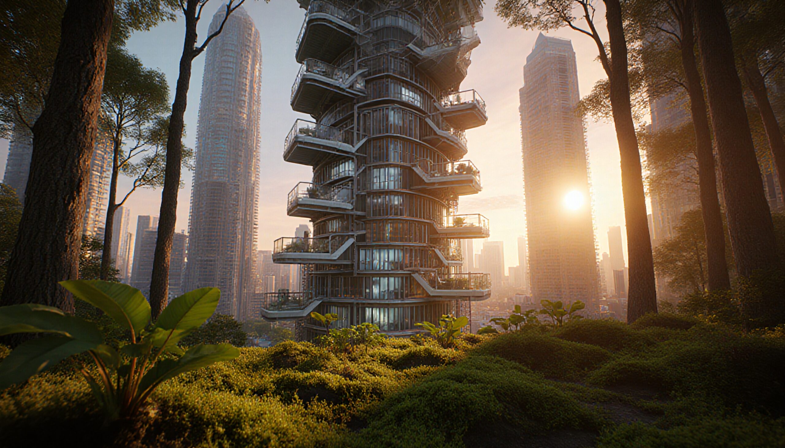 Futuristic Urban Greenery Harmony