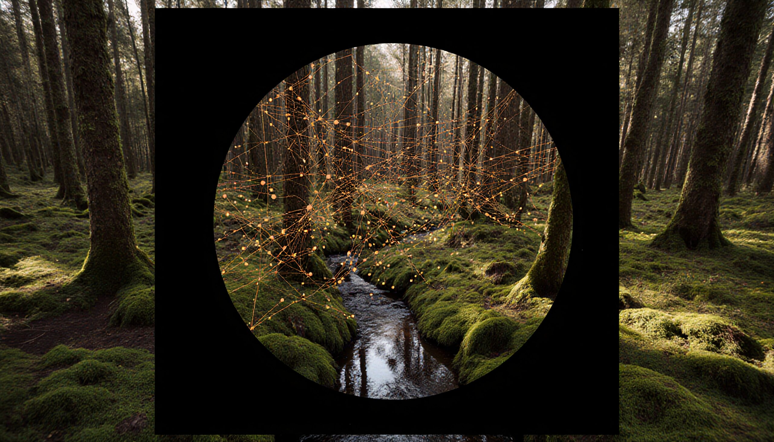 Nature’s Network in Forest Scene