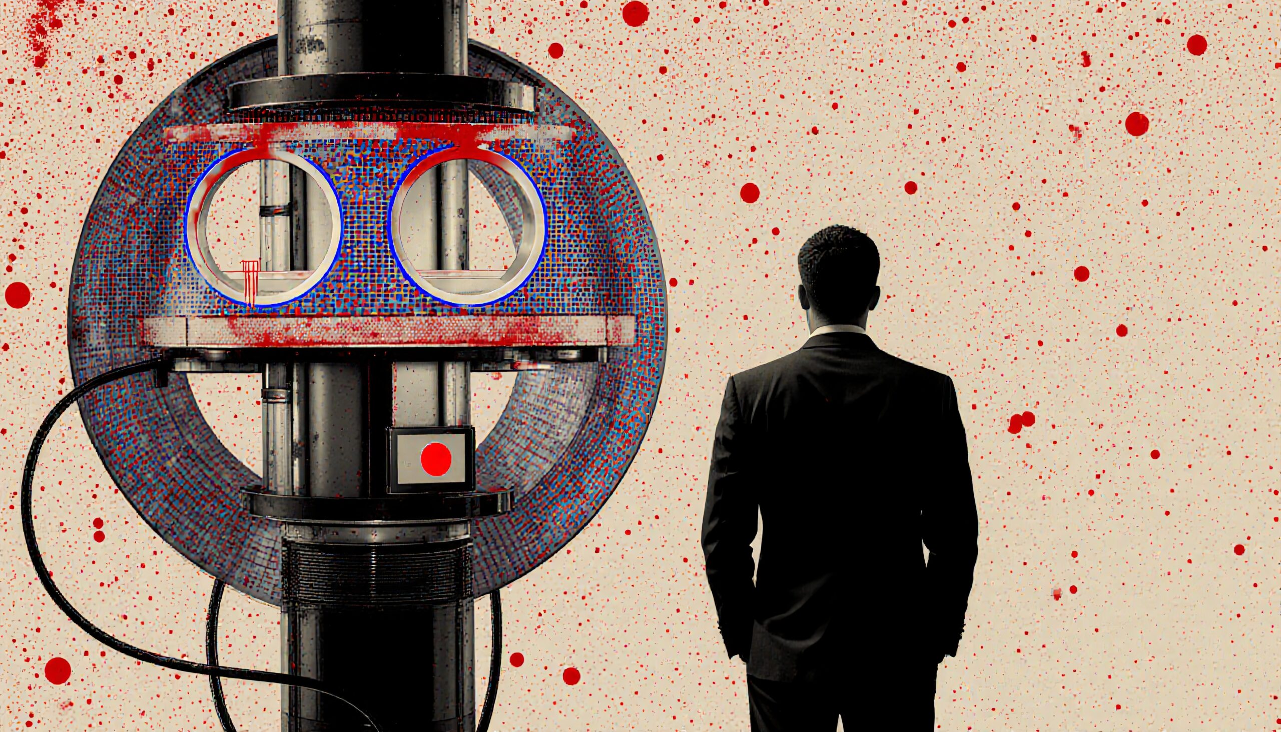 Man Observing Futuristic Machine