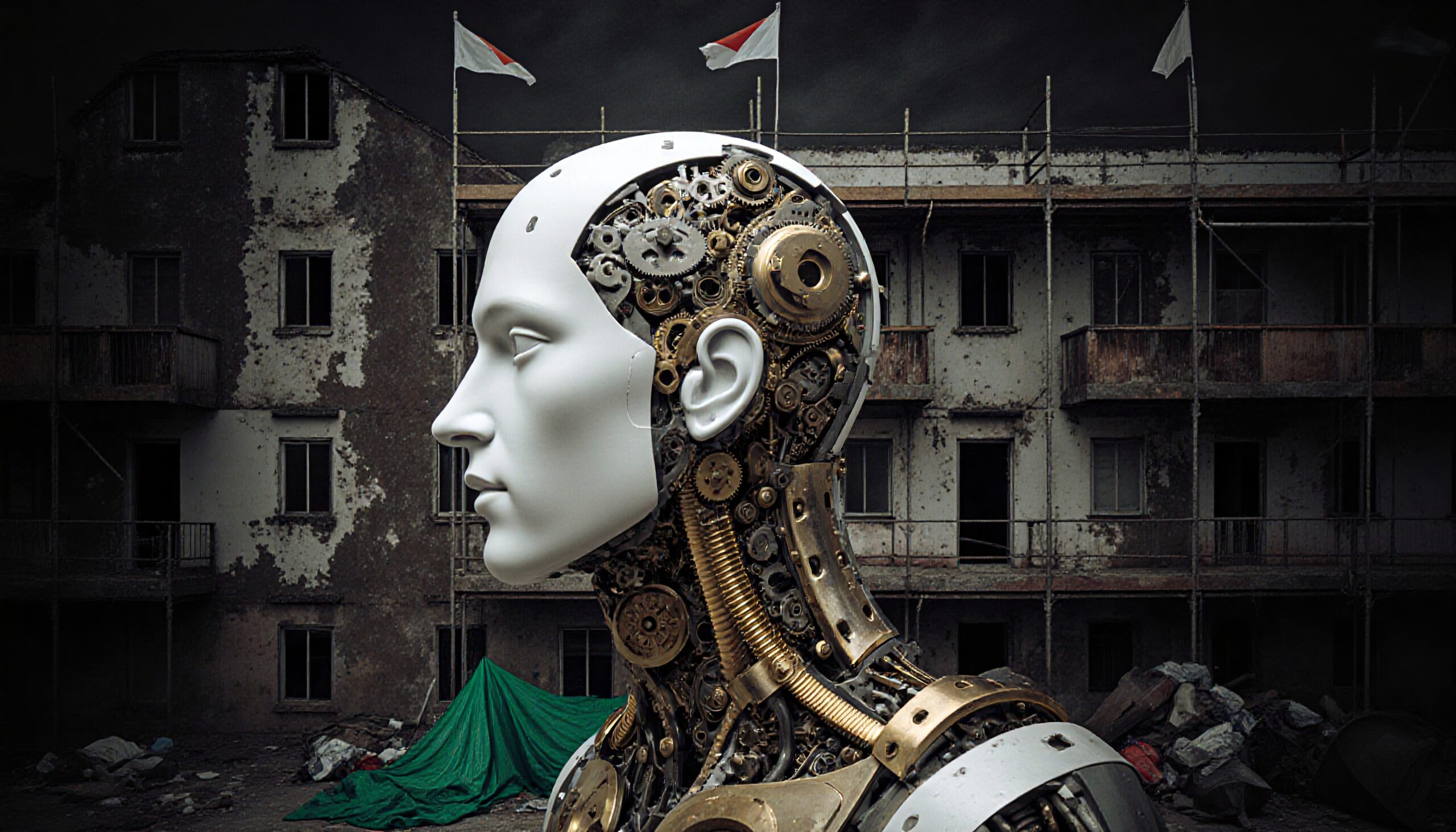 Mechanical marvel amidst decay