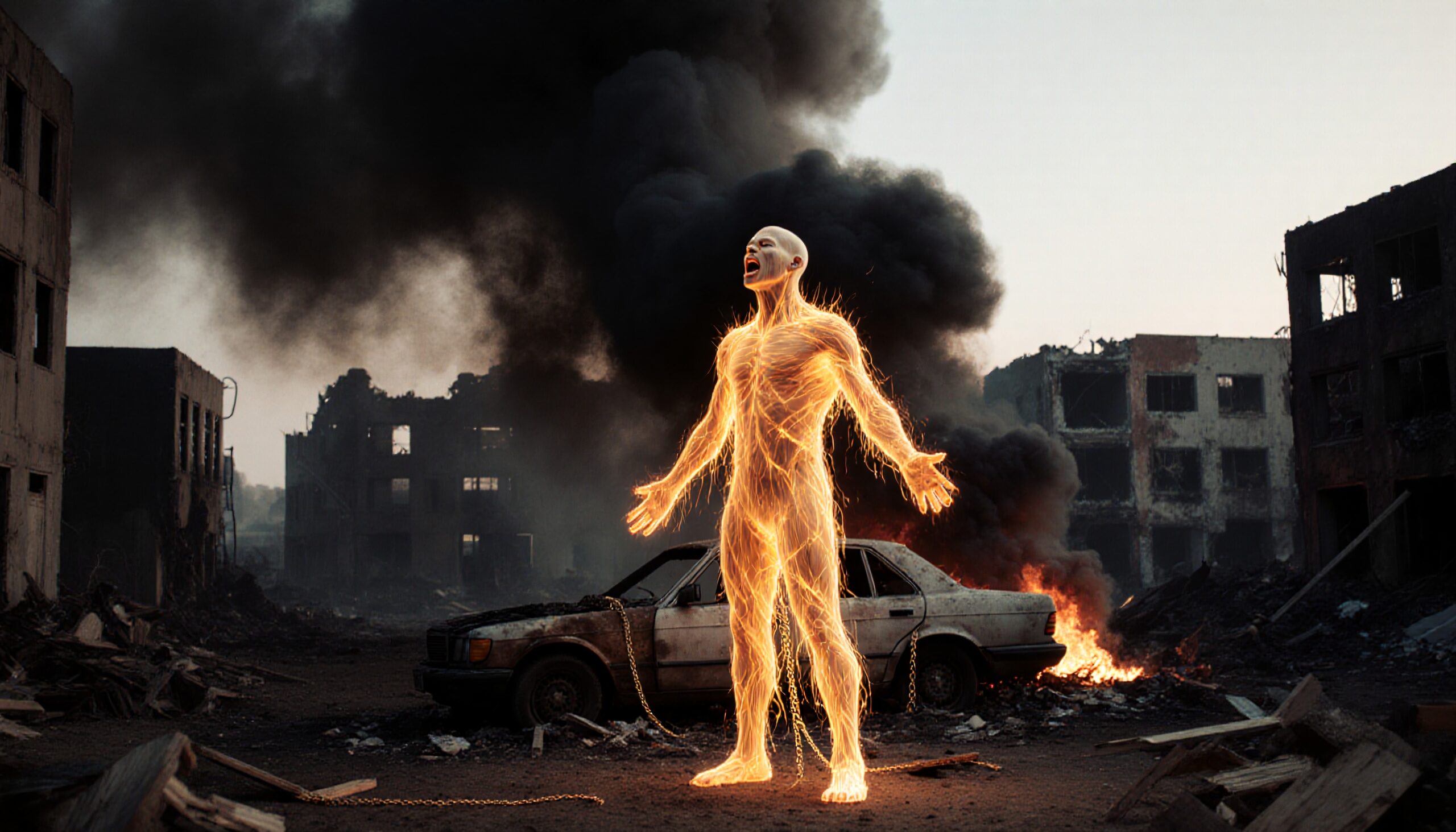 Supernatural Being Amidst Ruins