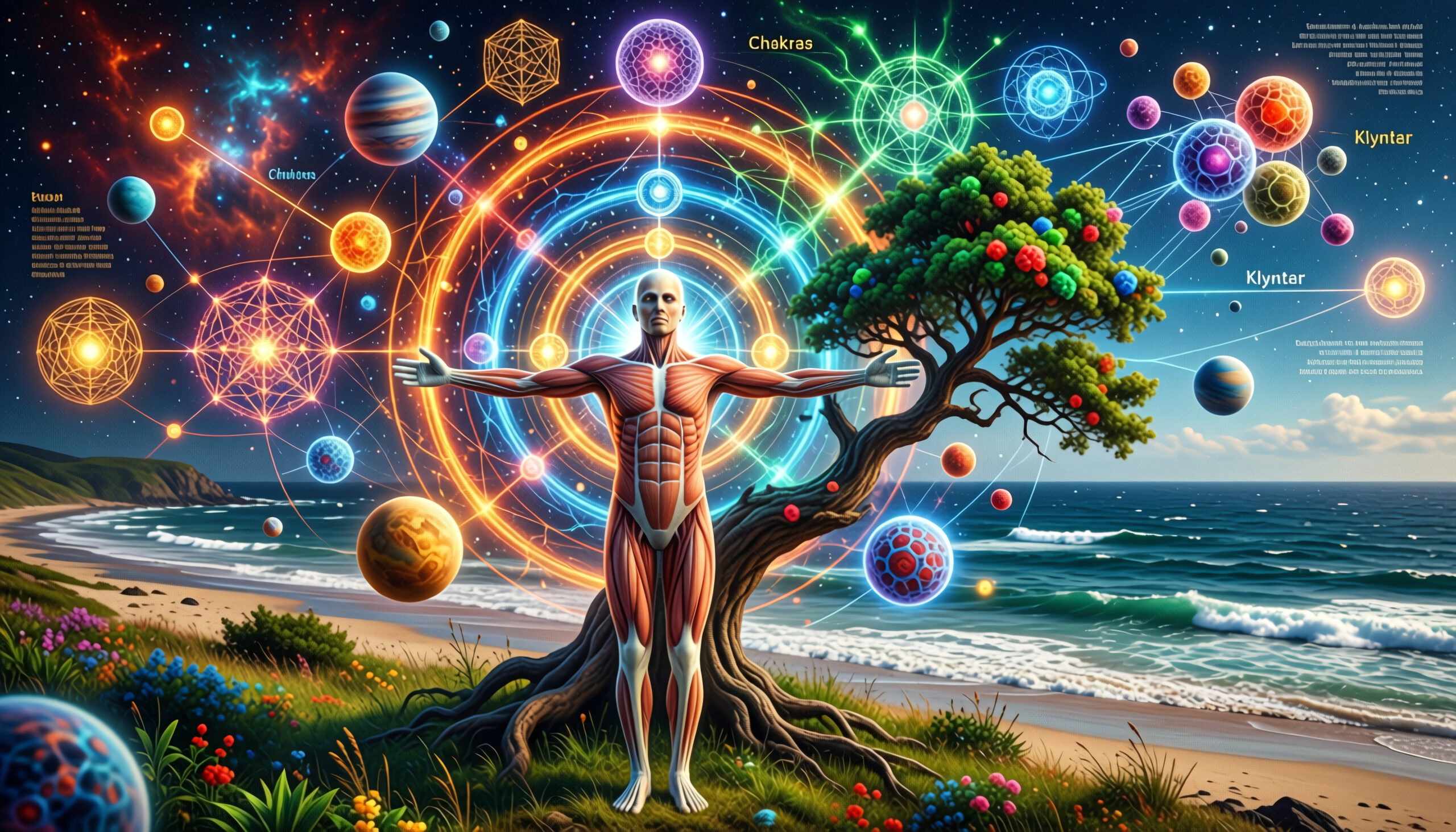 Anatomical Human with Chakras