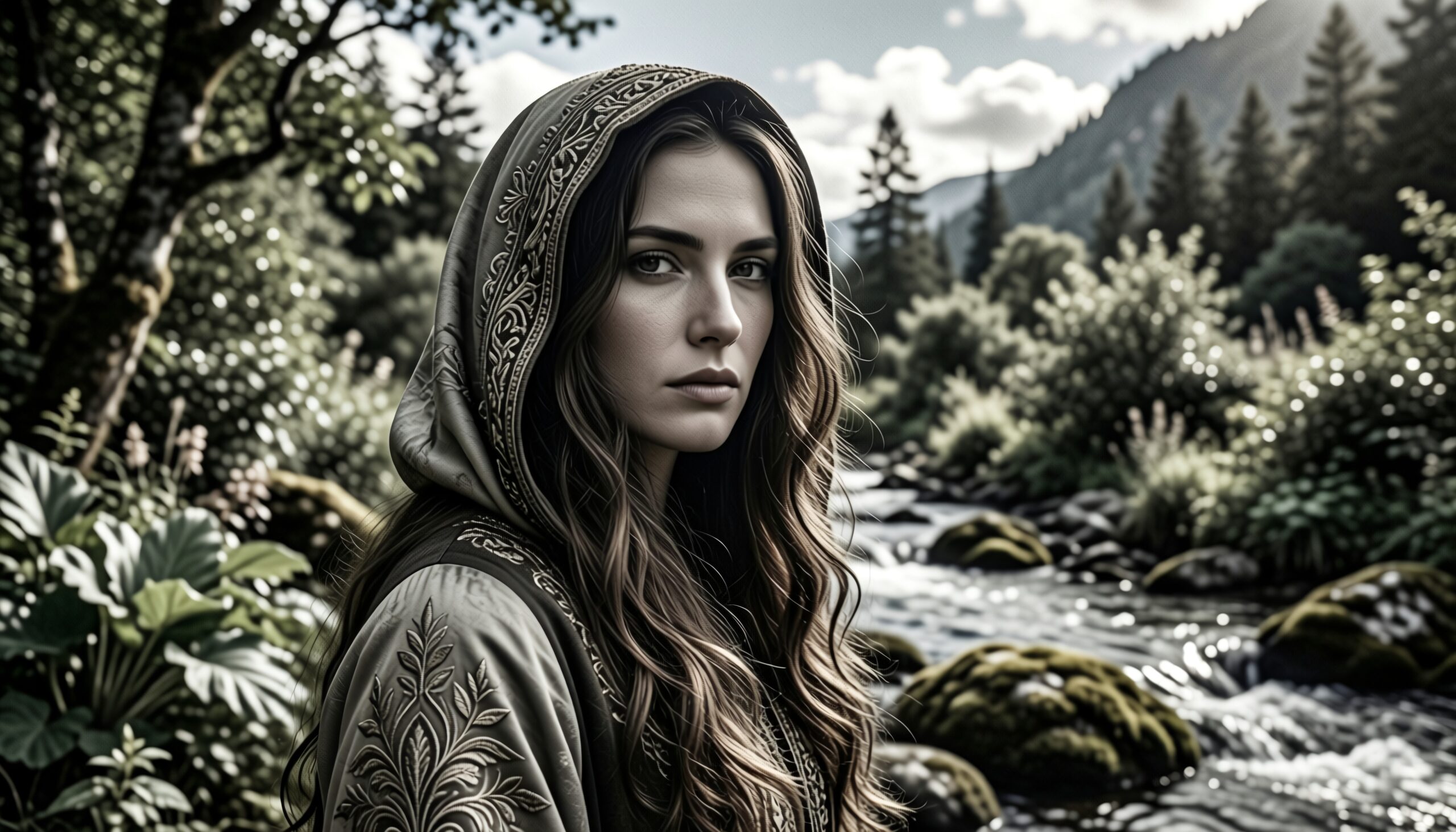 Mysterious Woman by the River