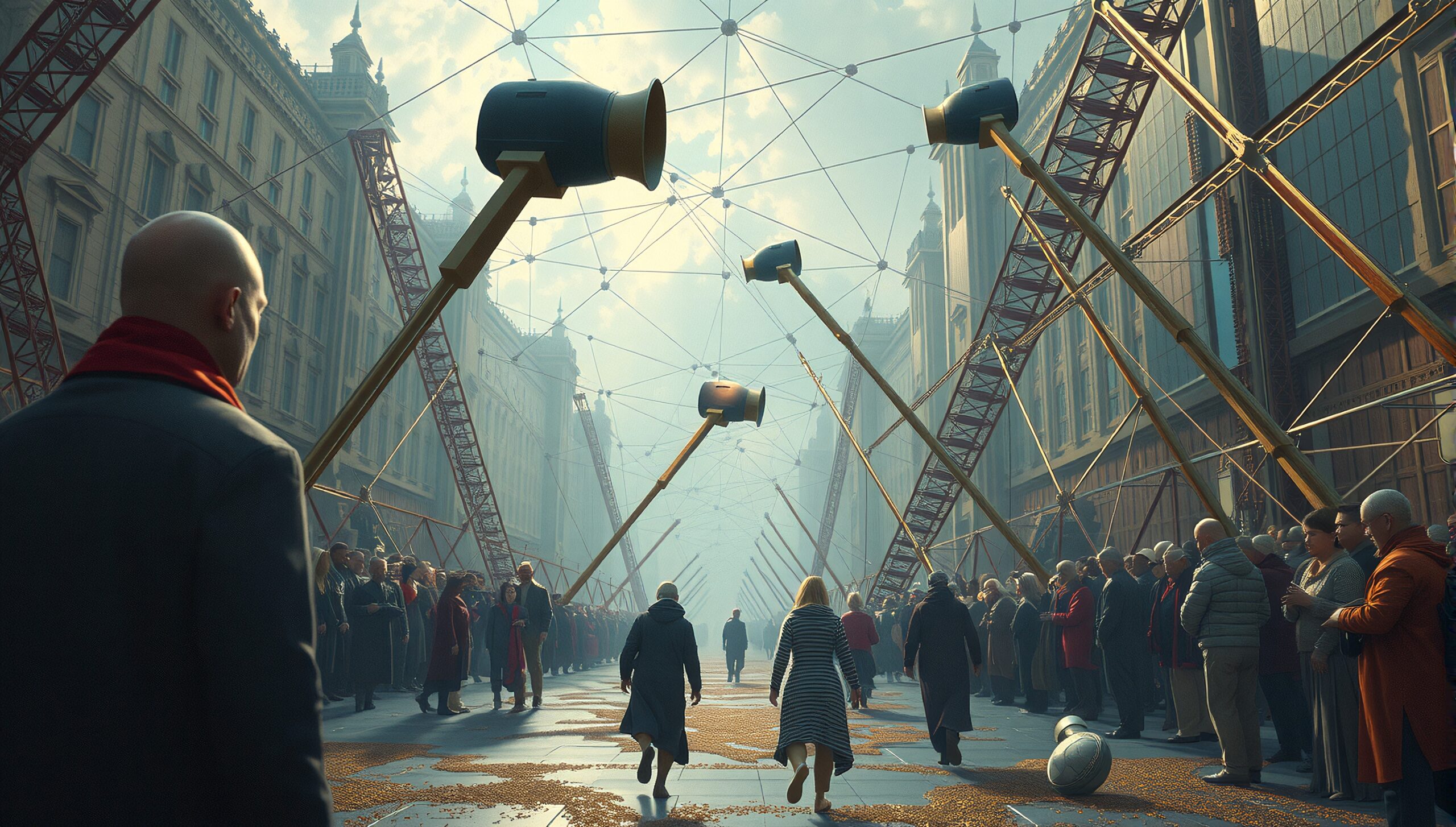 Monumental Gathering in Urban Setting