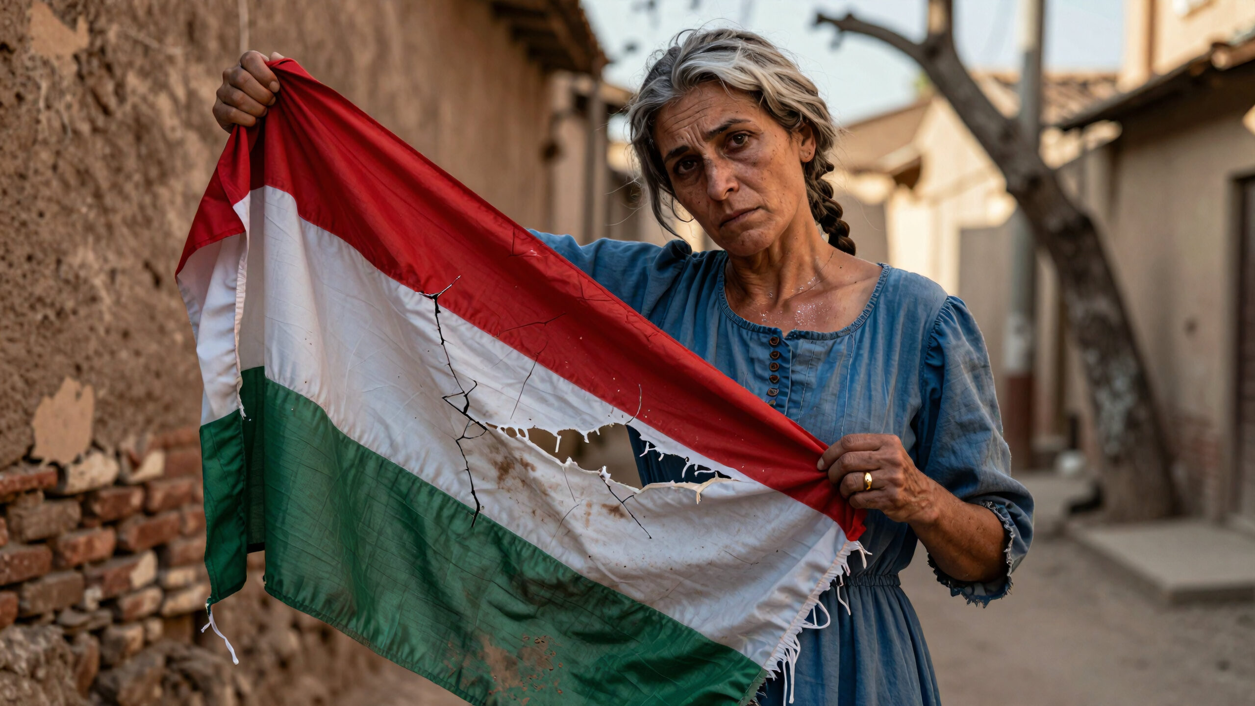 Torn Flag Resilient Woman