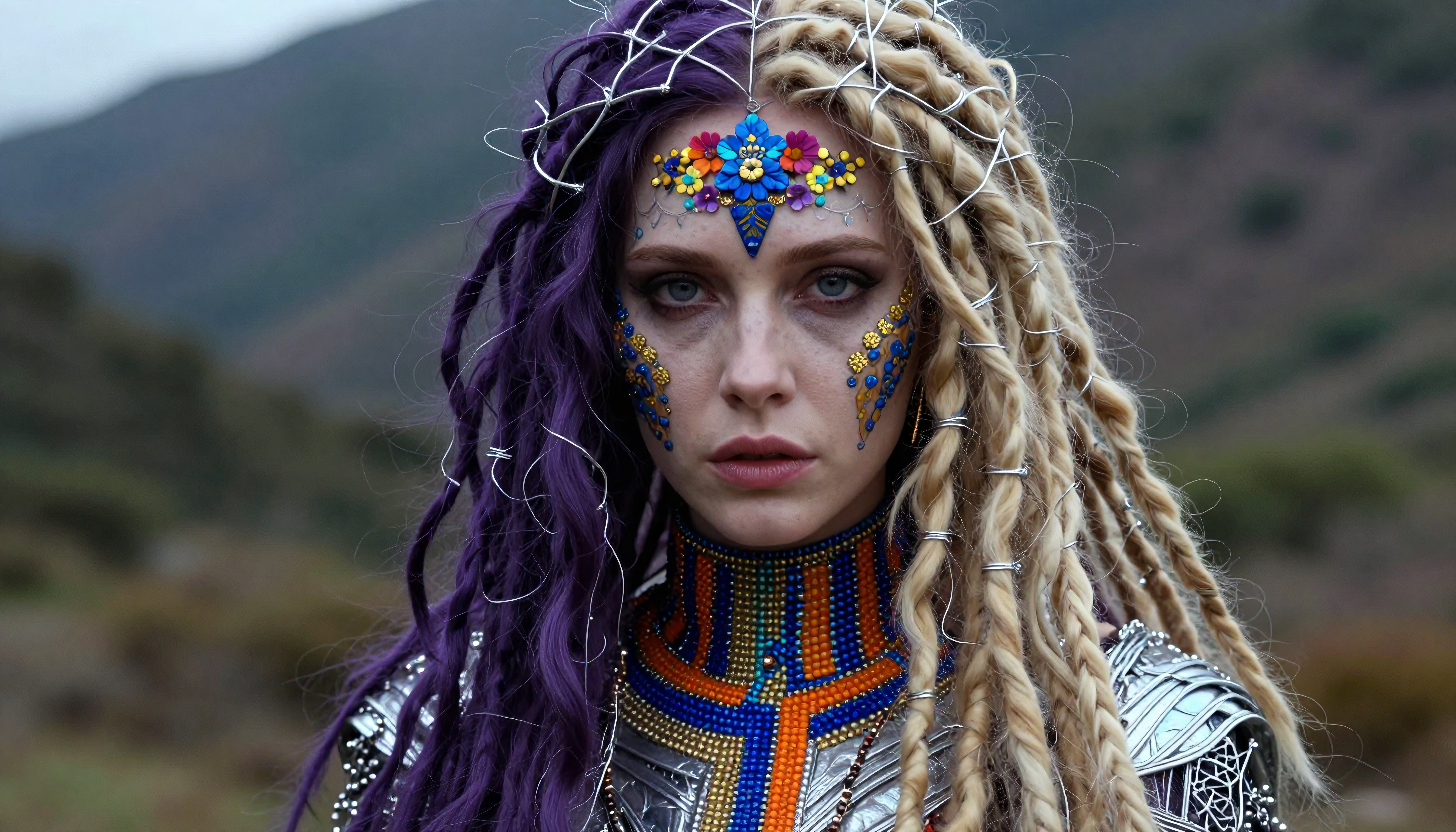 A Woman With Elaborate Tribal Makeup