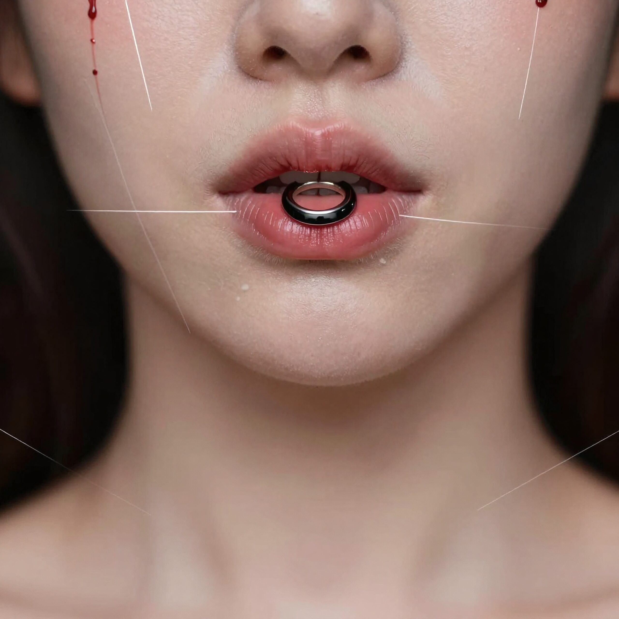 Surreal Lip Art Composition