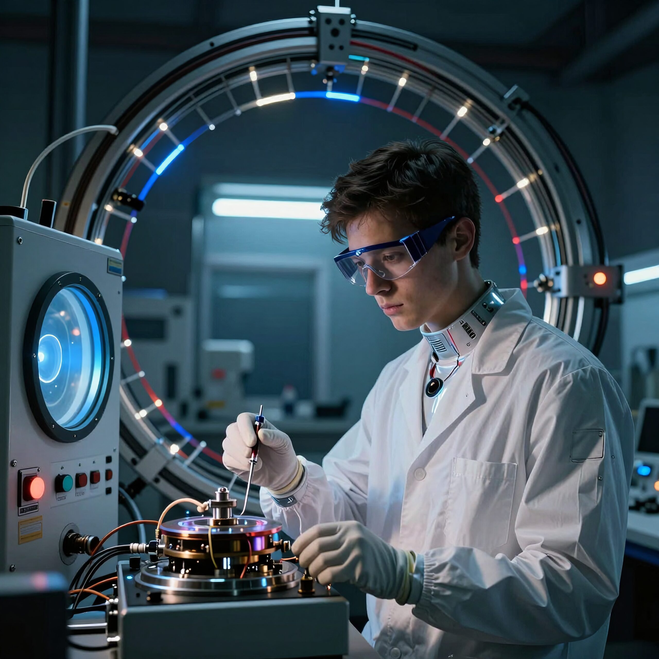 Modern Scientist in Advanced Laboratory