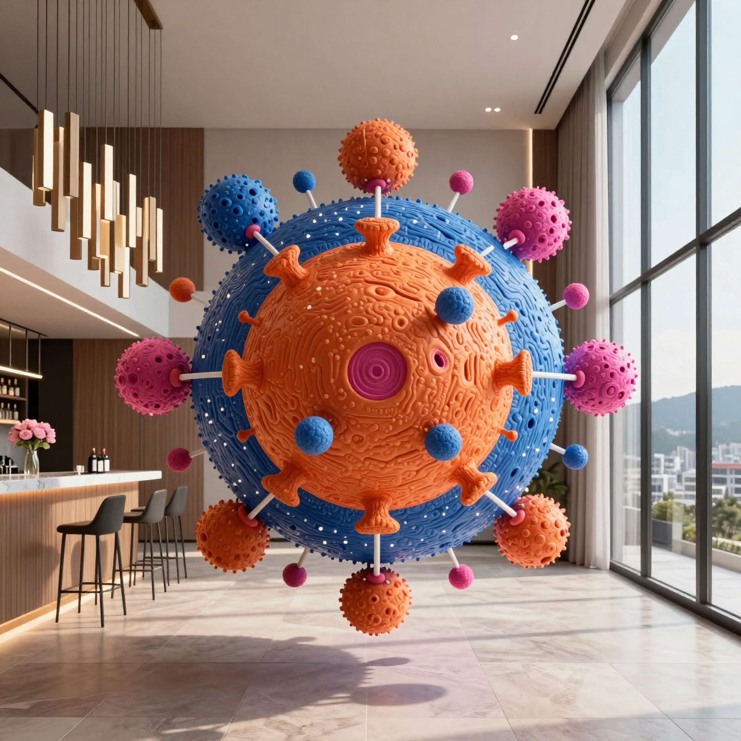 Virus Model In Modern Bar