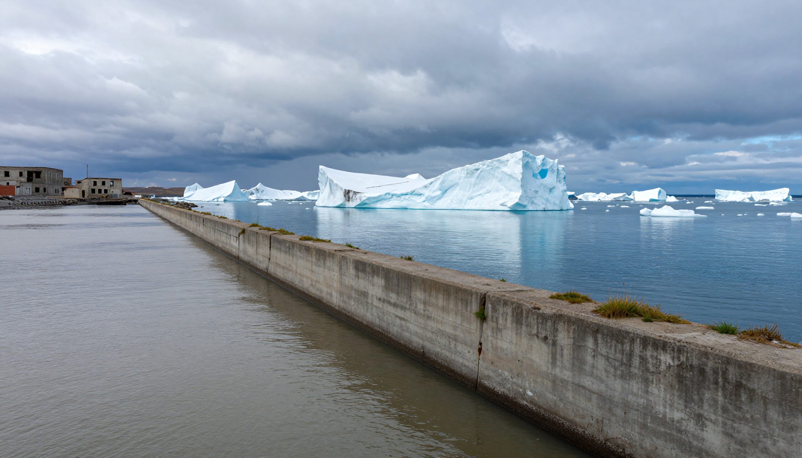 Drift Icebergs by the Coast