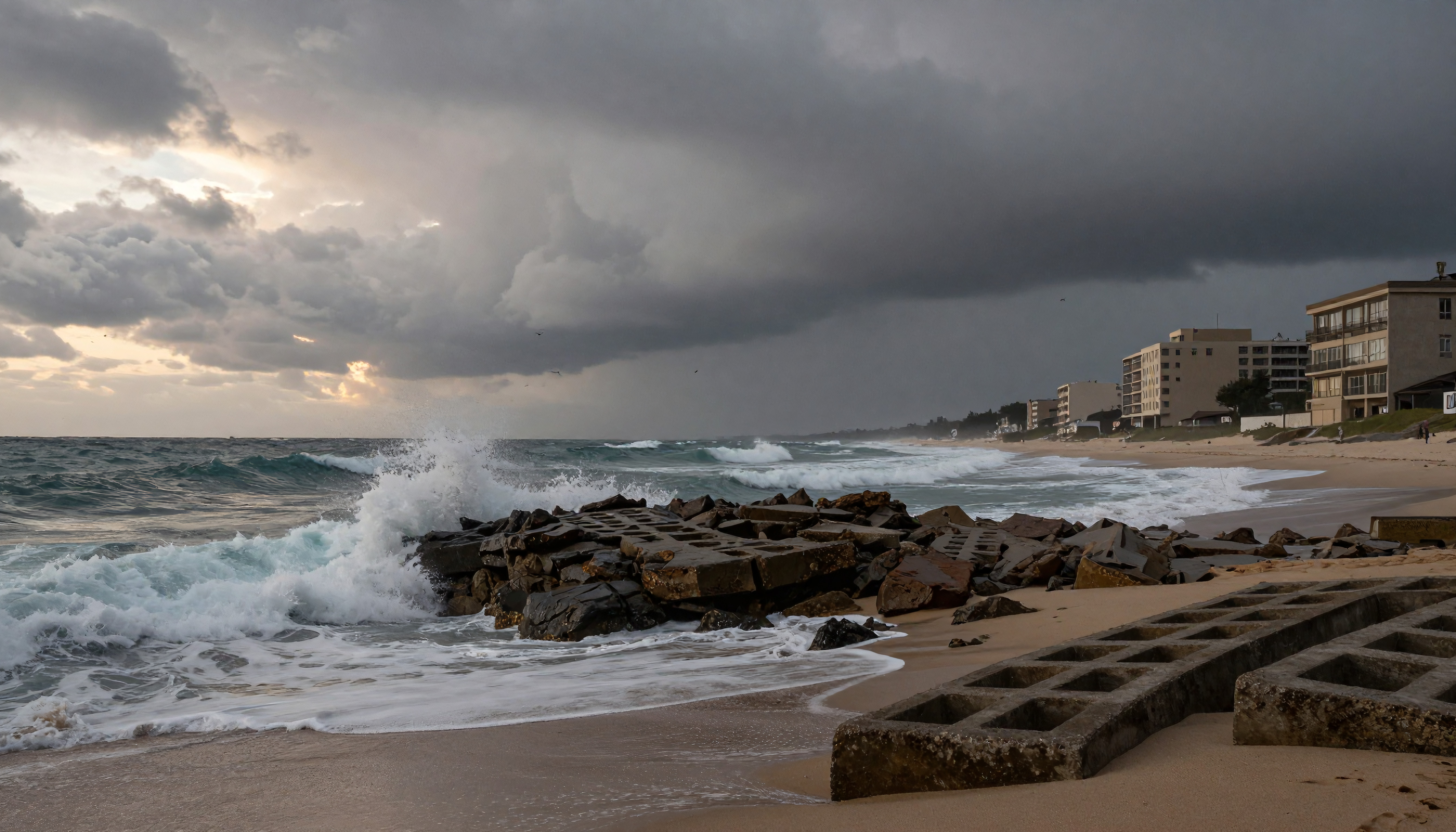 Stormy Sea and Beachscape