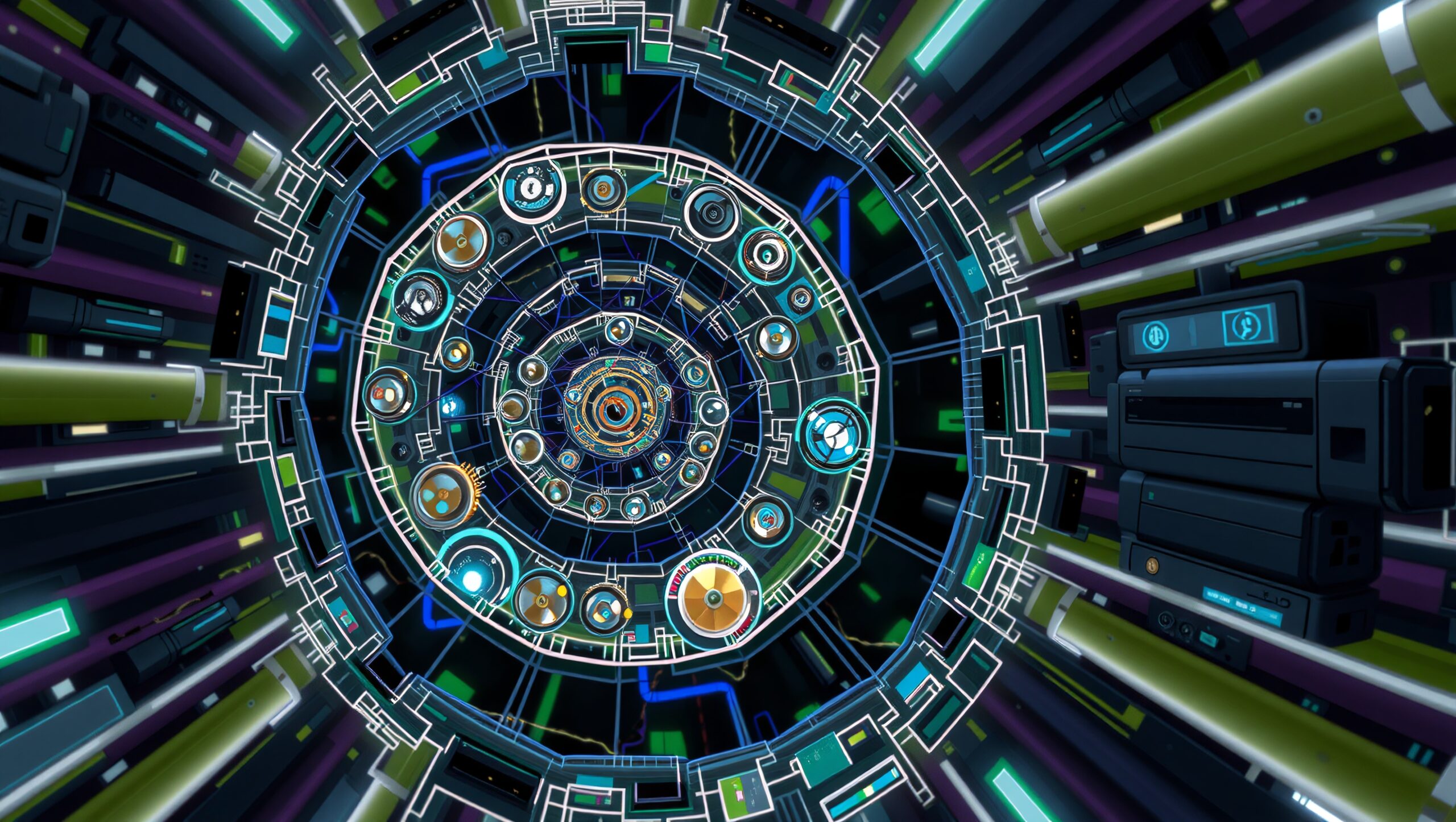 Futuristic Sci-Fi Vortex Tunnel