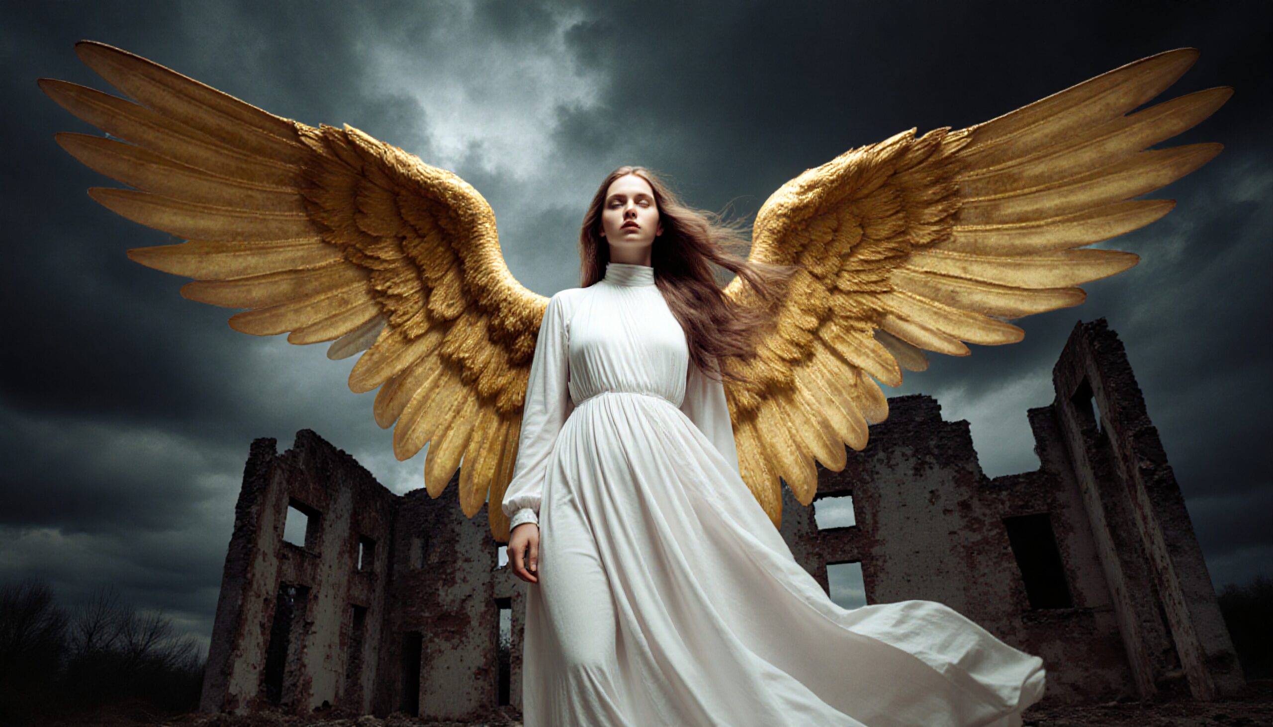 Golden Angel Amongst Ruins