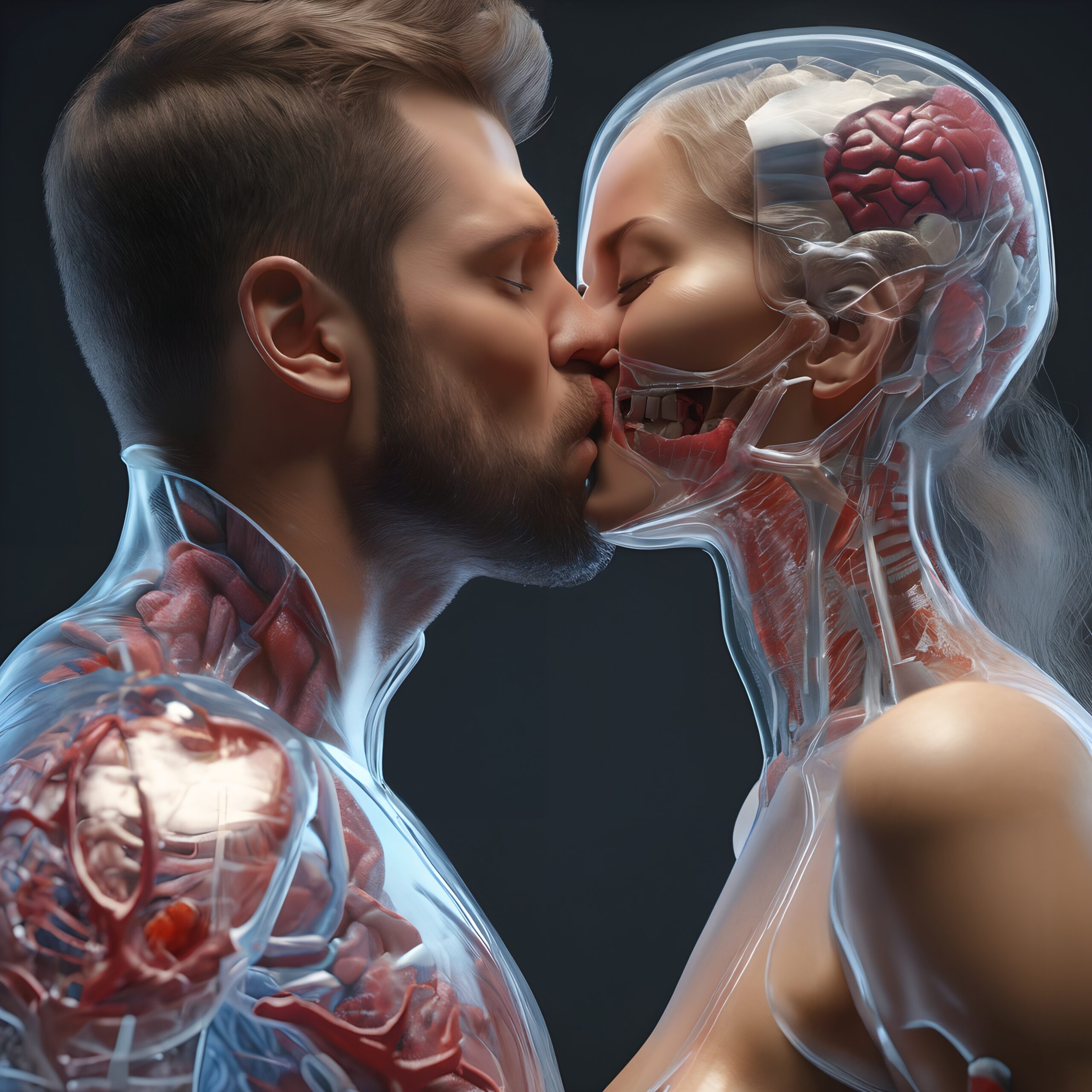 Anatomical Kiss Through Transparency