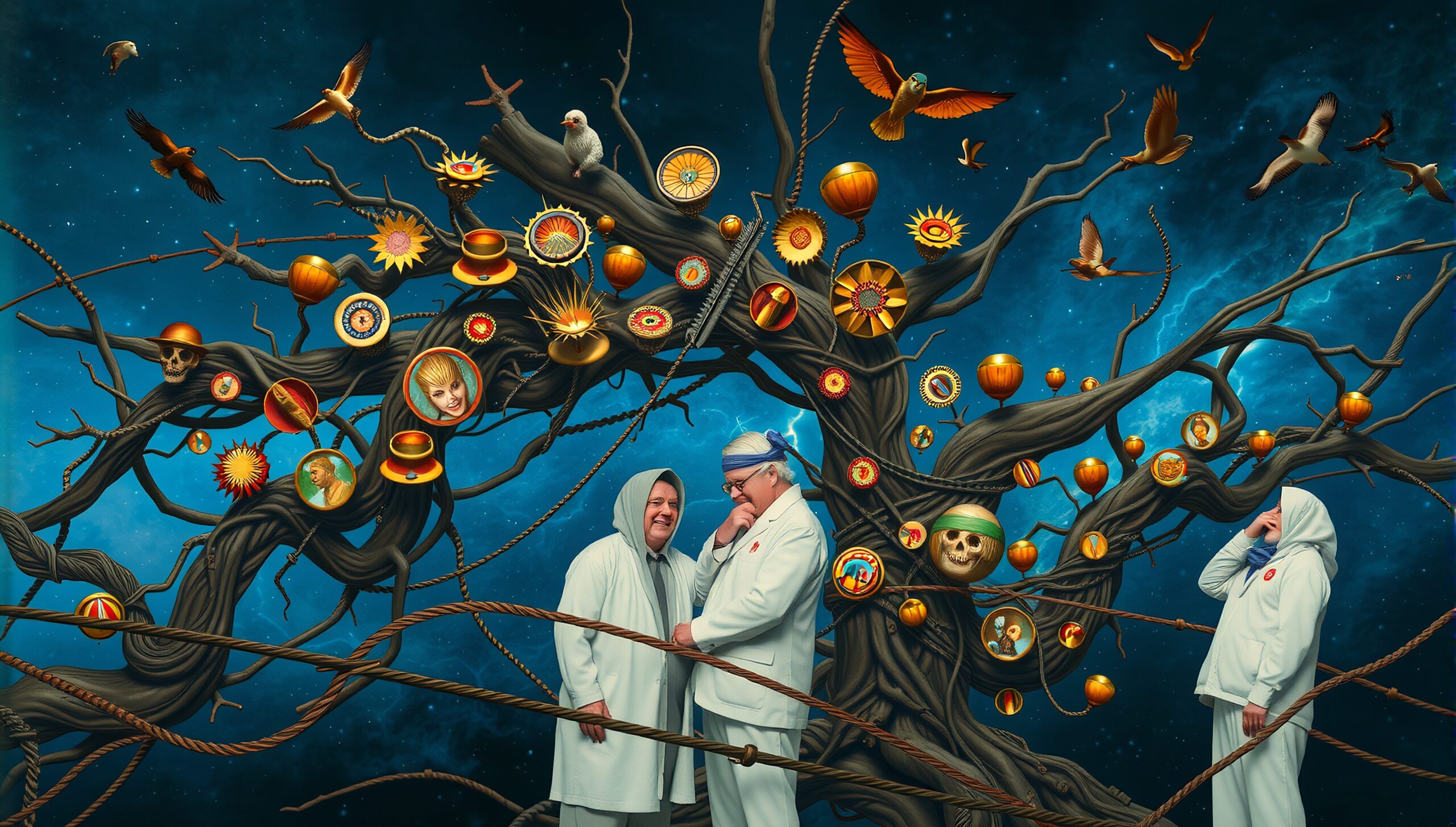 Surreal Cosmic Tree and Ornaments