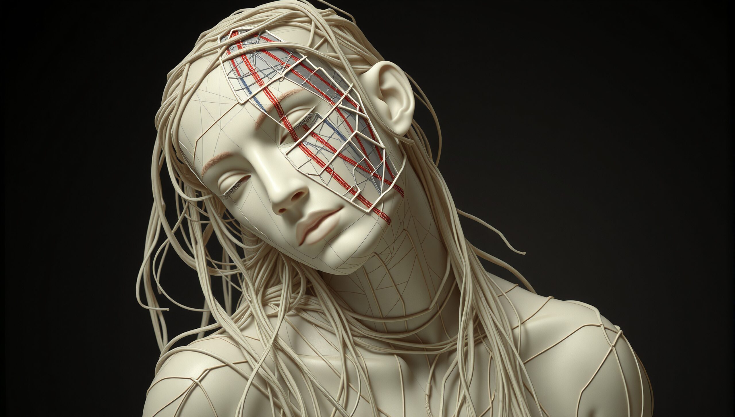 Melding Humanity and Technology Sculpture