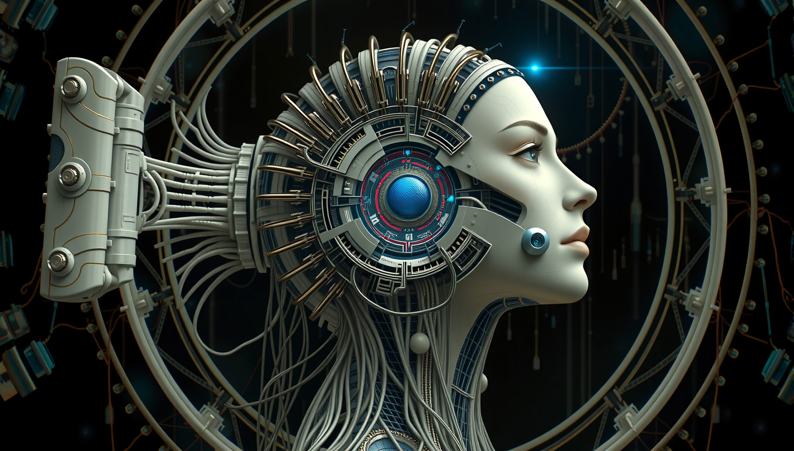 Cybernetic Futuristic Female Android