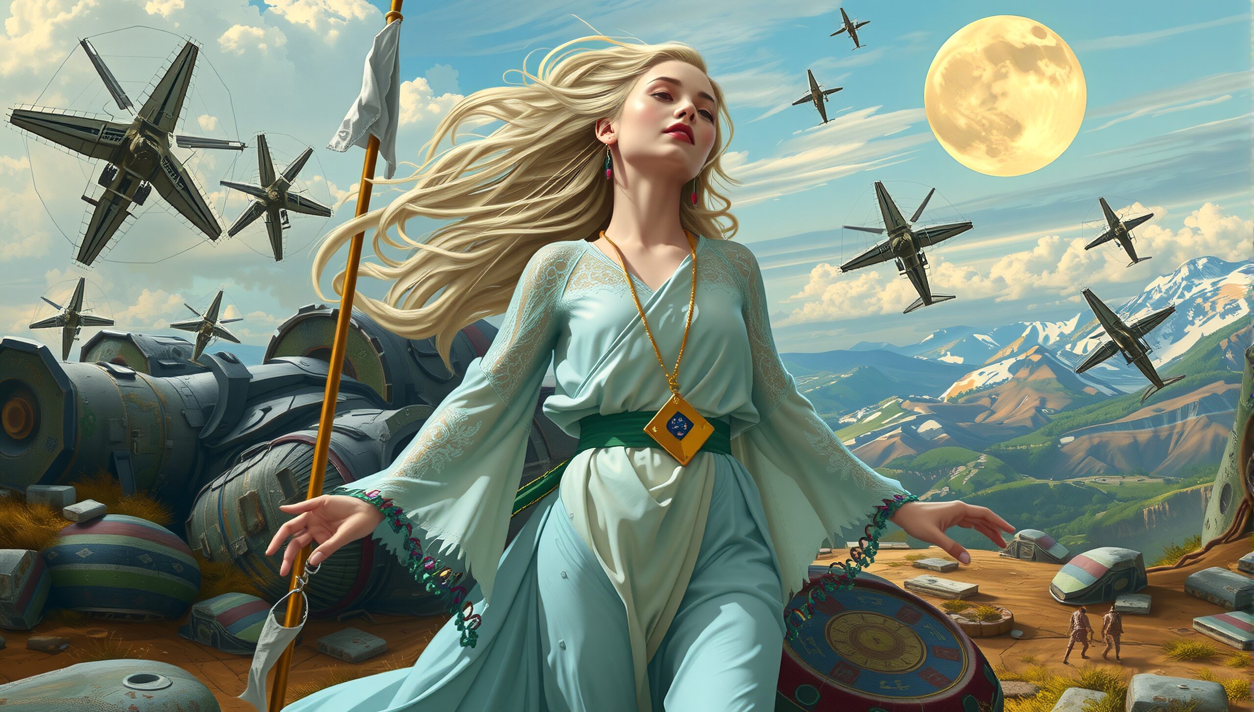 Futuristic Peaceful Mountain Landscape