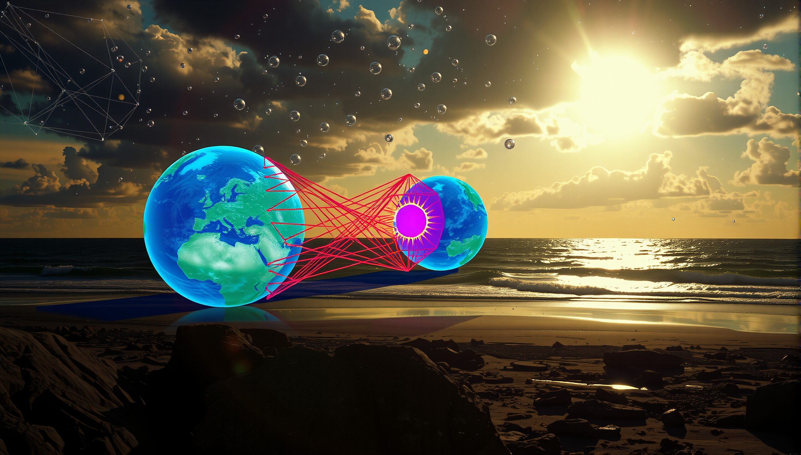 Cosmic Connection Over Tranquil Beach