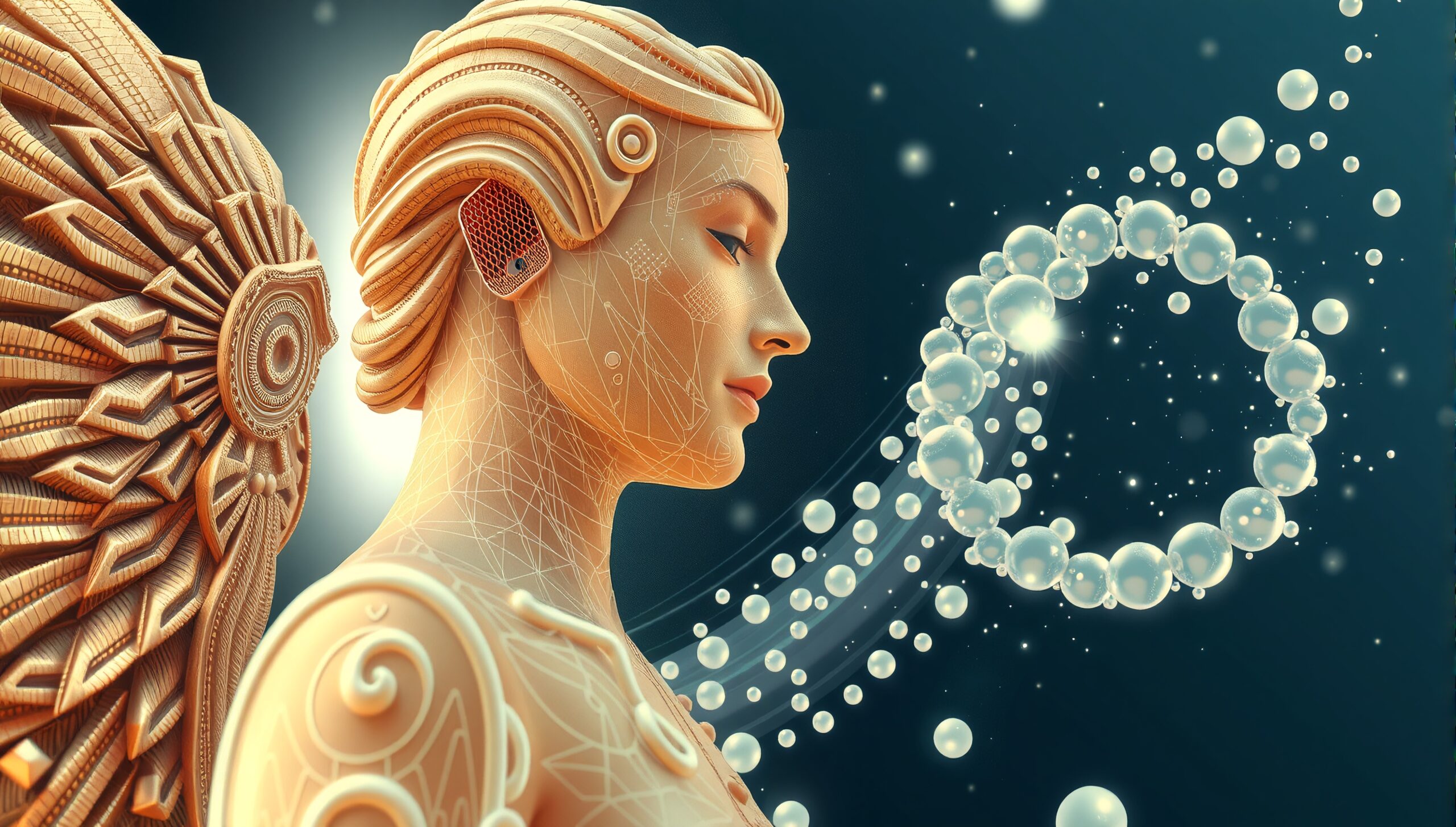 Futuristic Woman with Abstract Wings