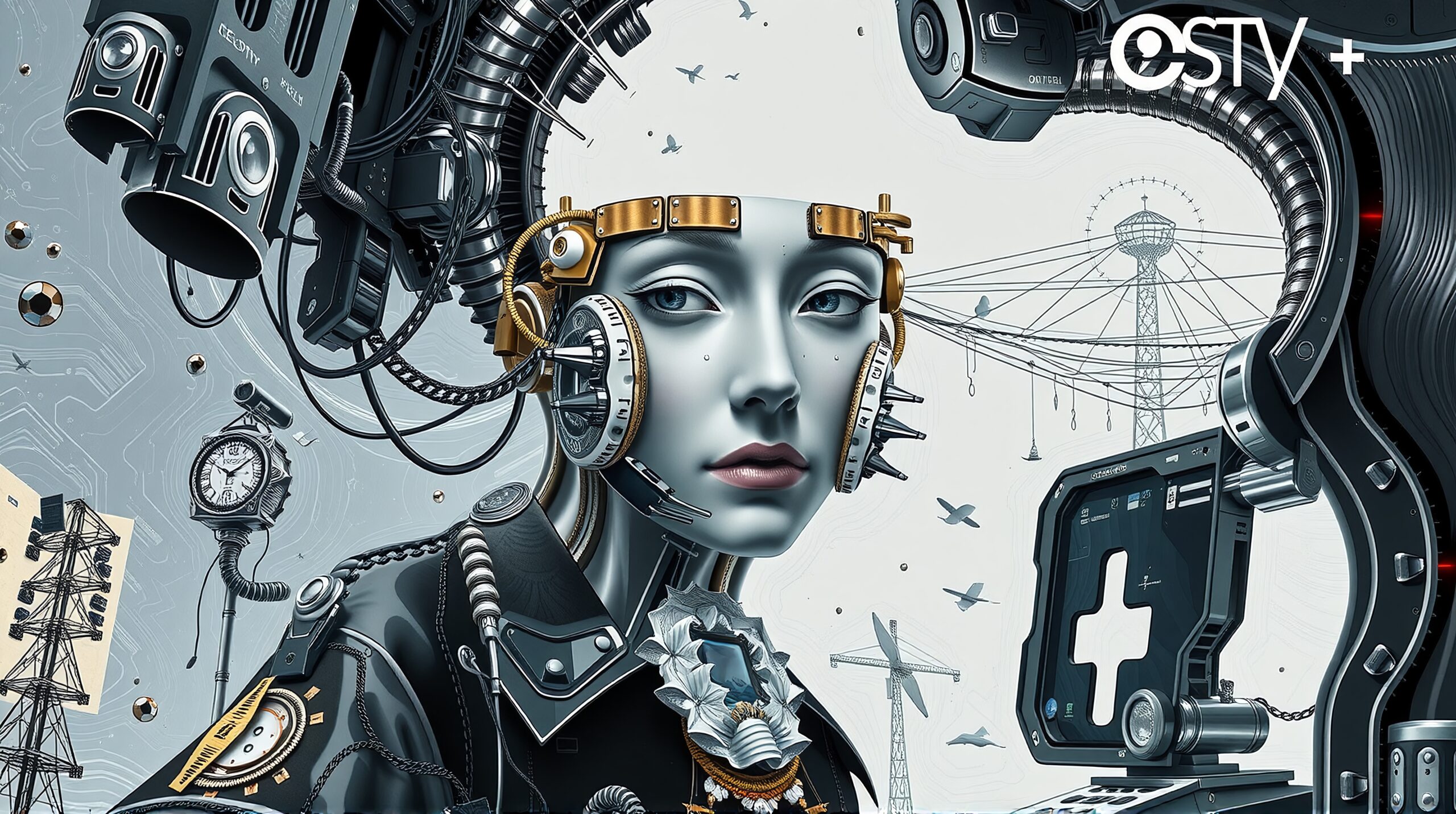 Cyborg in a Futuristic City