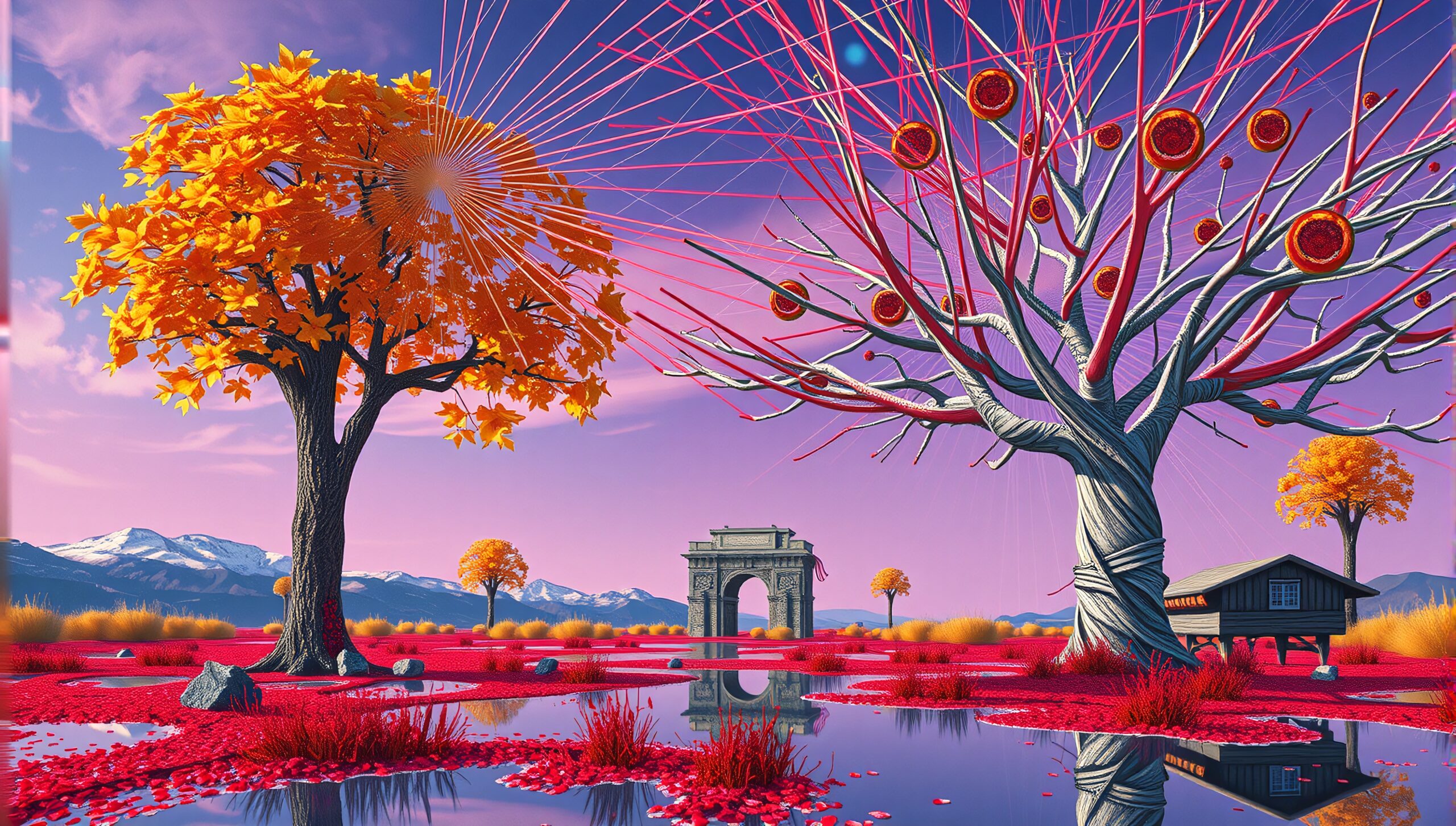 Ethereal Landscape with Vibrant Colors