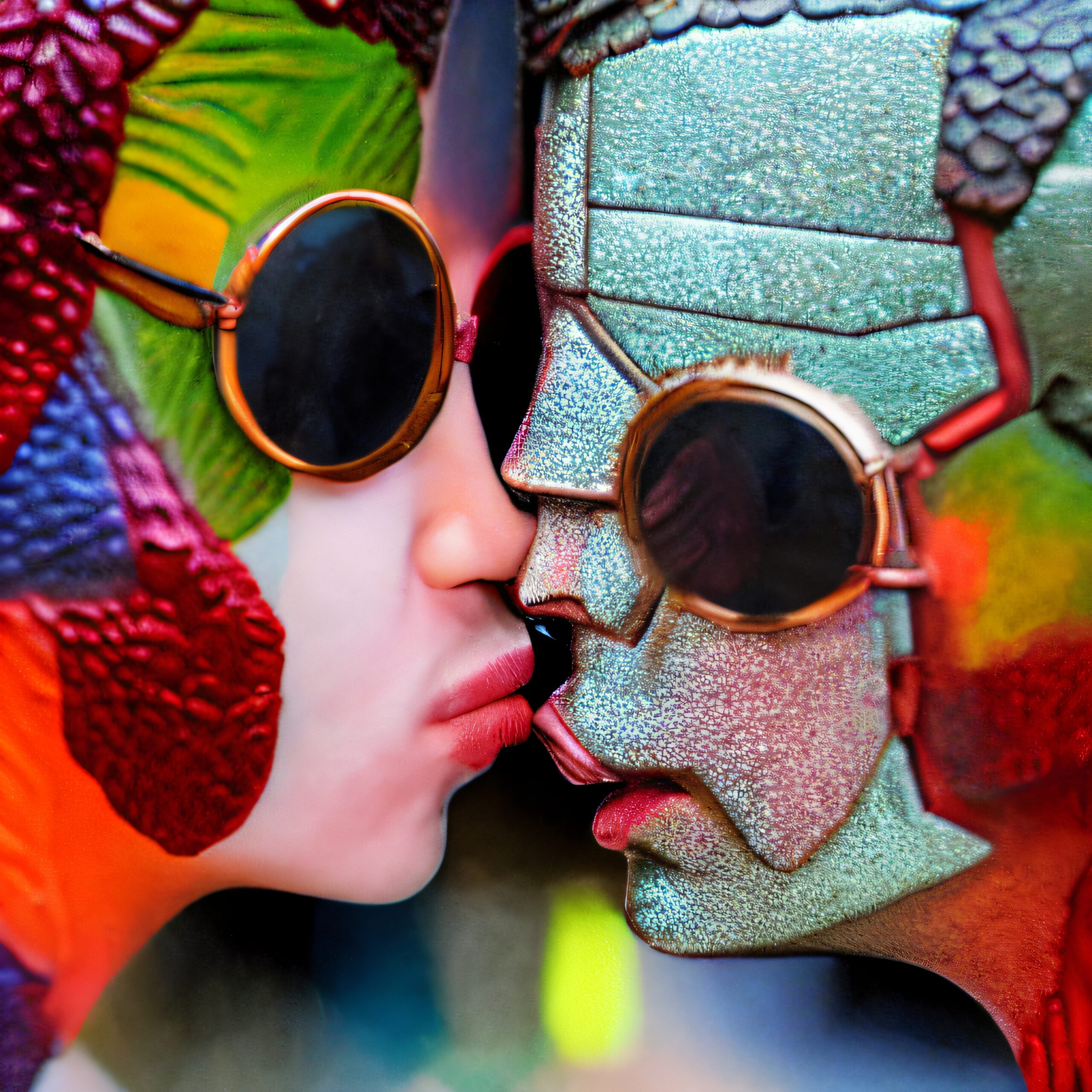 Vibrant Encounter In Sunglasses