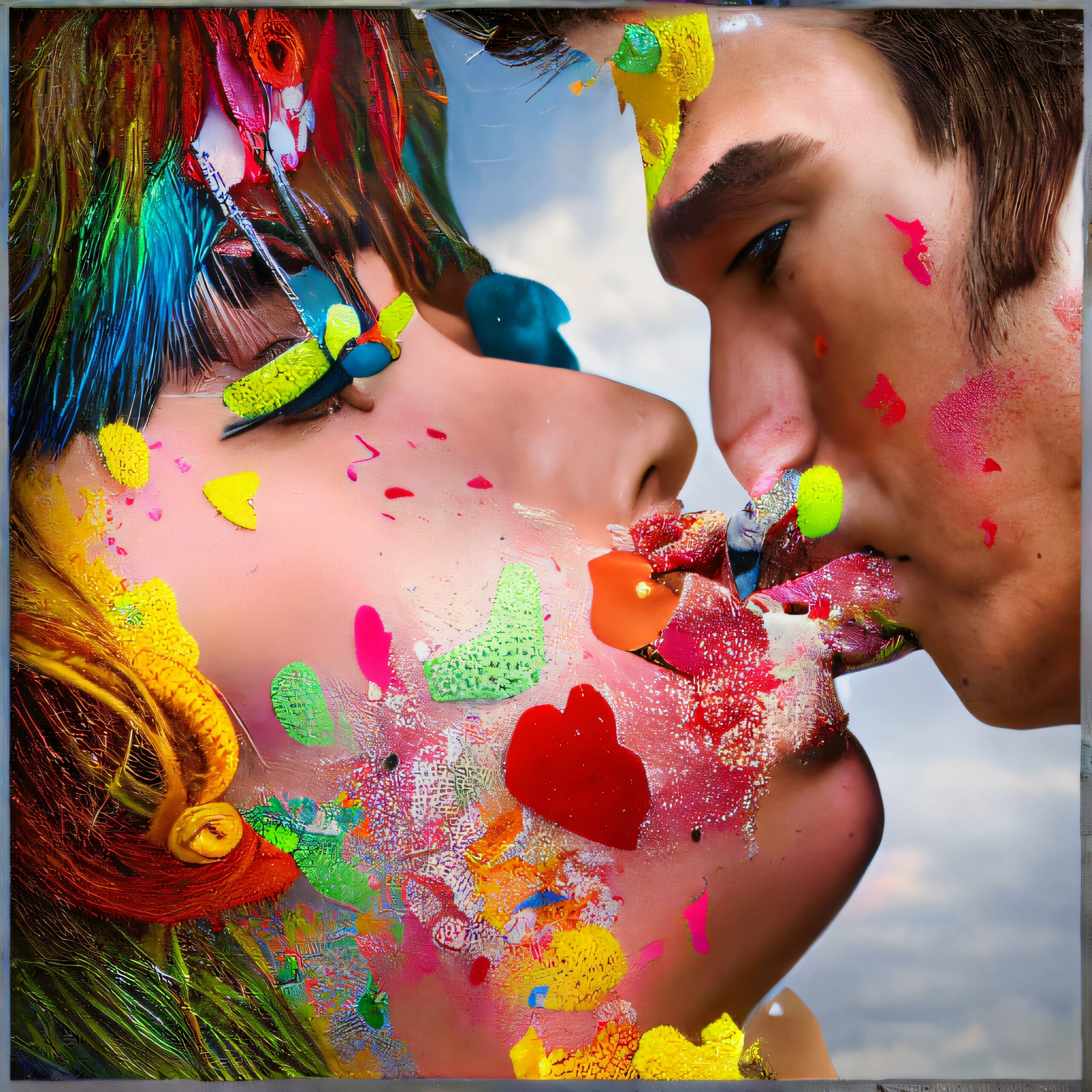 Painted Kiss Love and Color