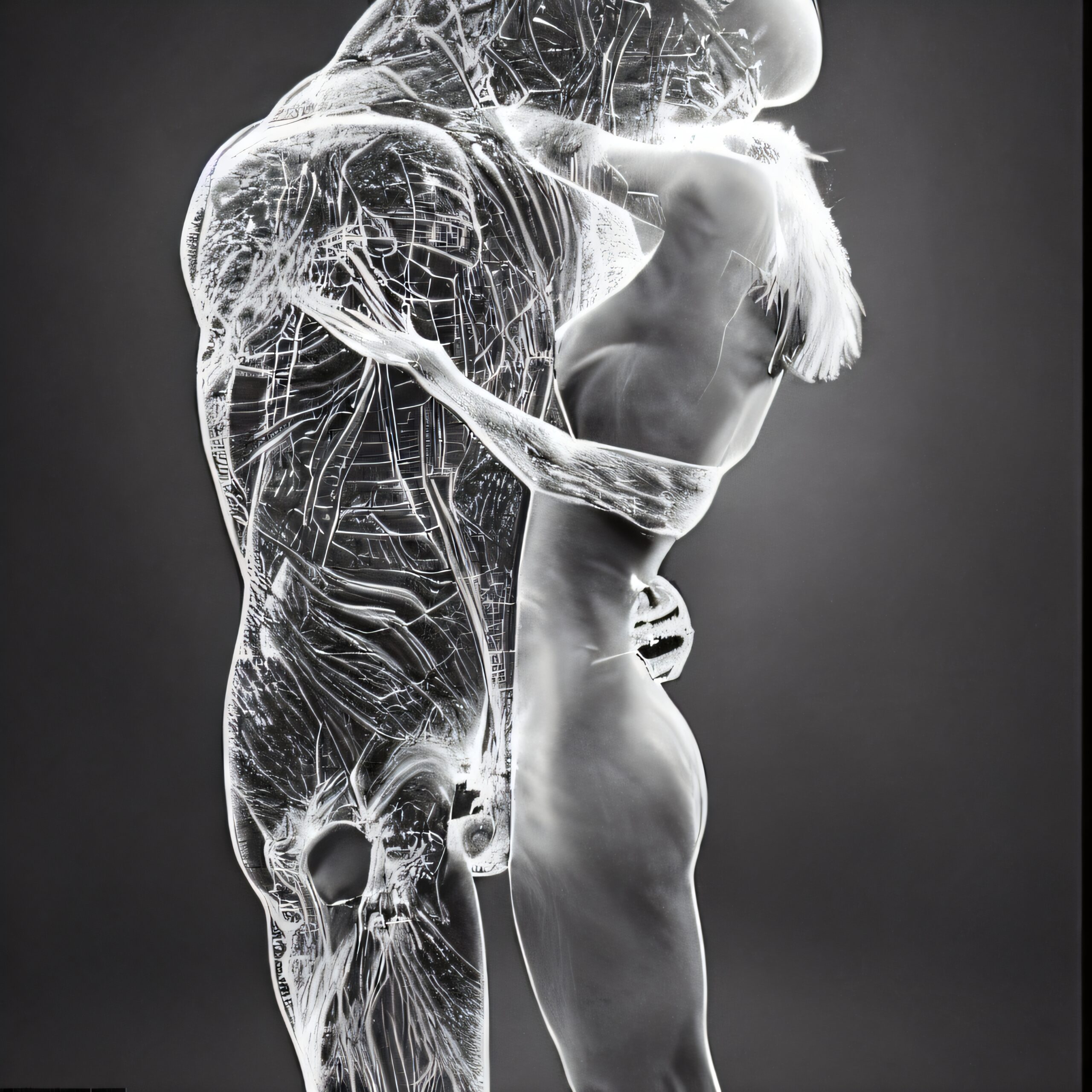 Intimate Connection in Ghostly Embrace