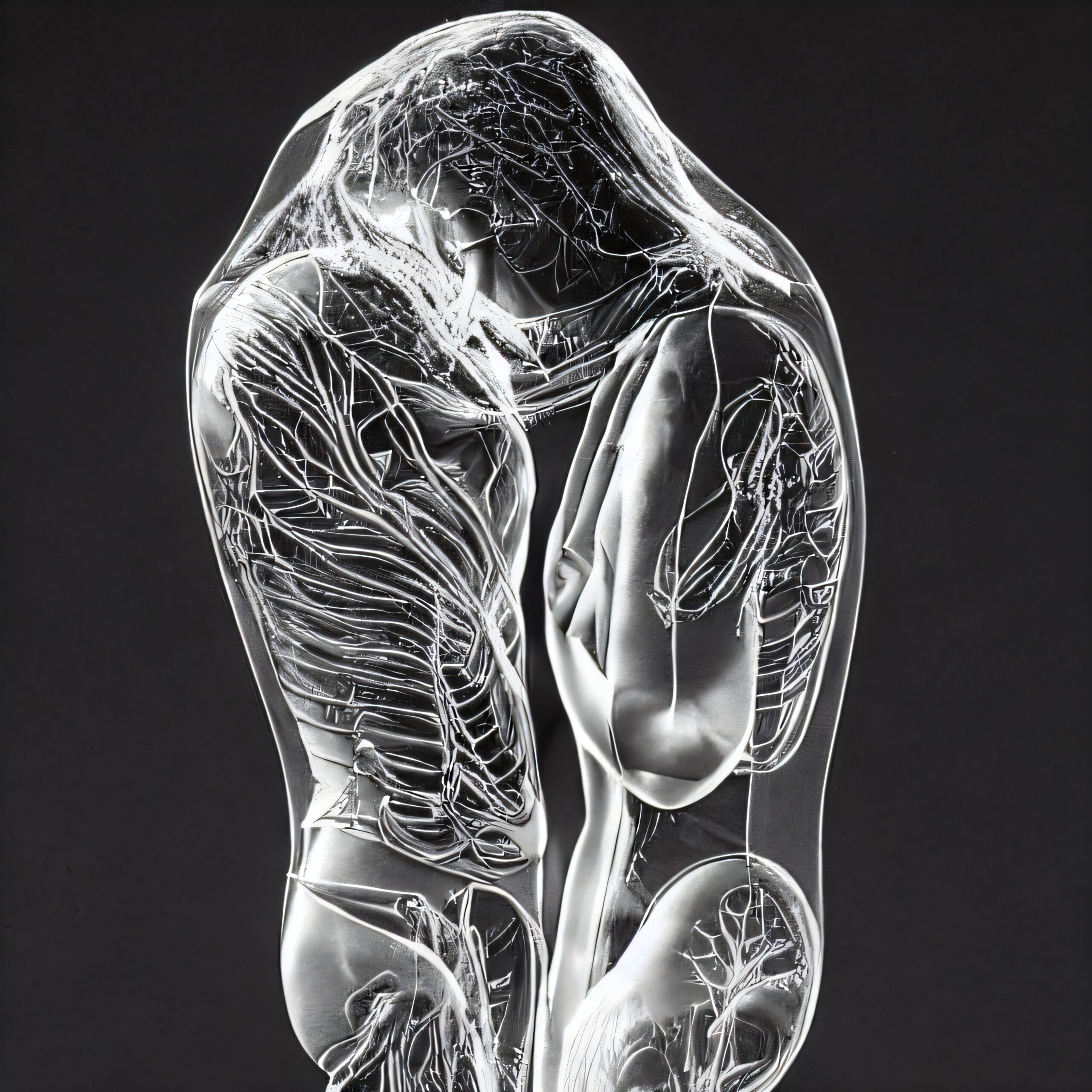 Translucent Body Art in Embrace