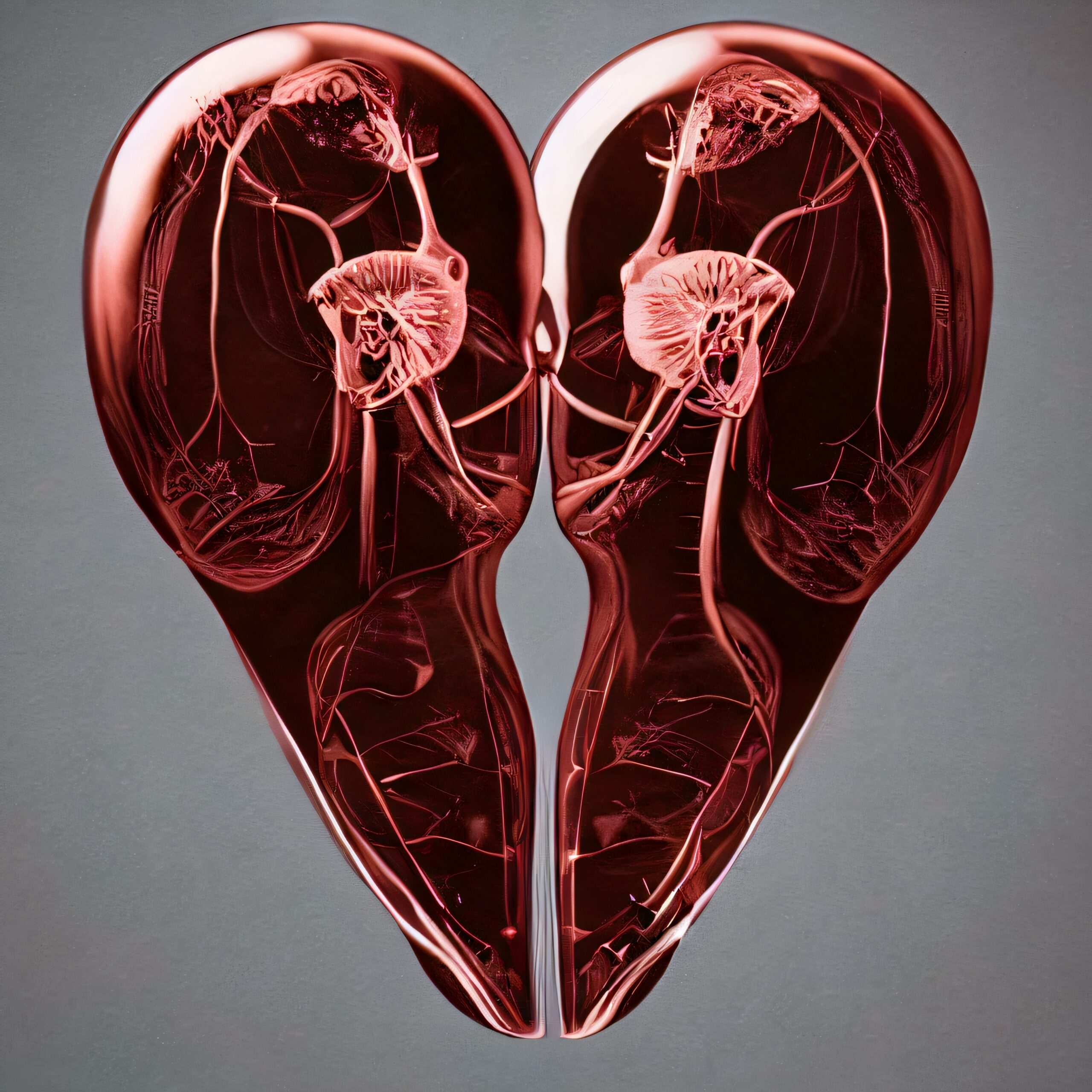 Intricate Biomechanical Heart Art