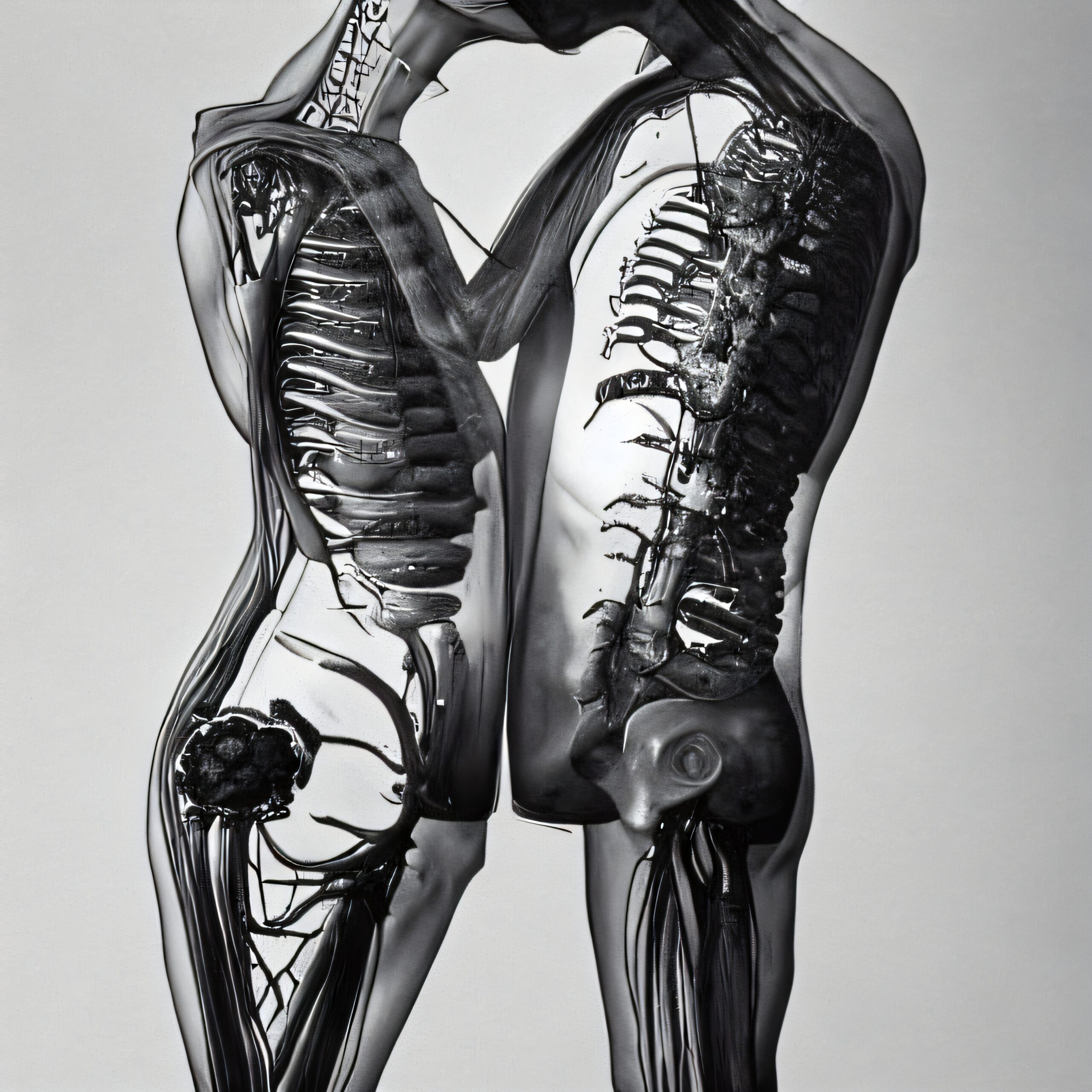 Intricate Human Anatomy Embrace