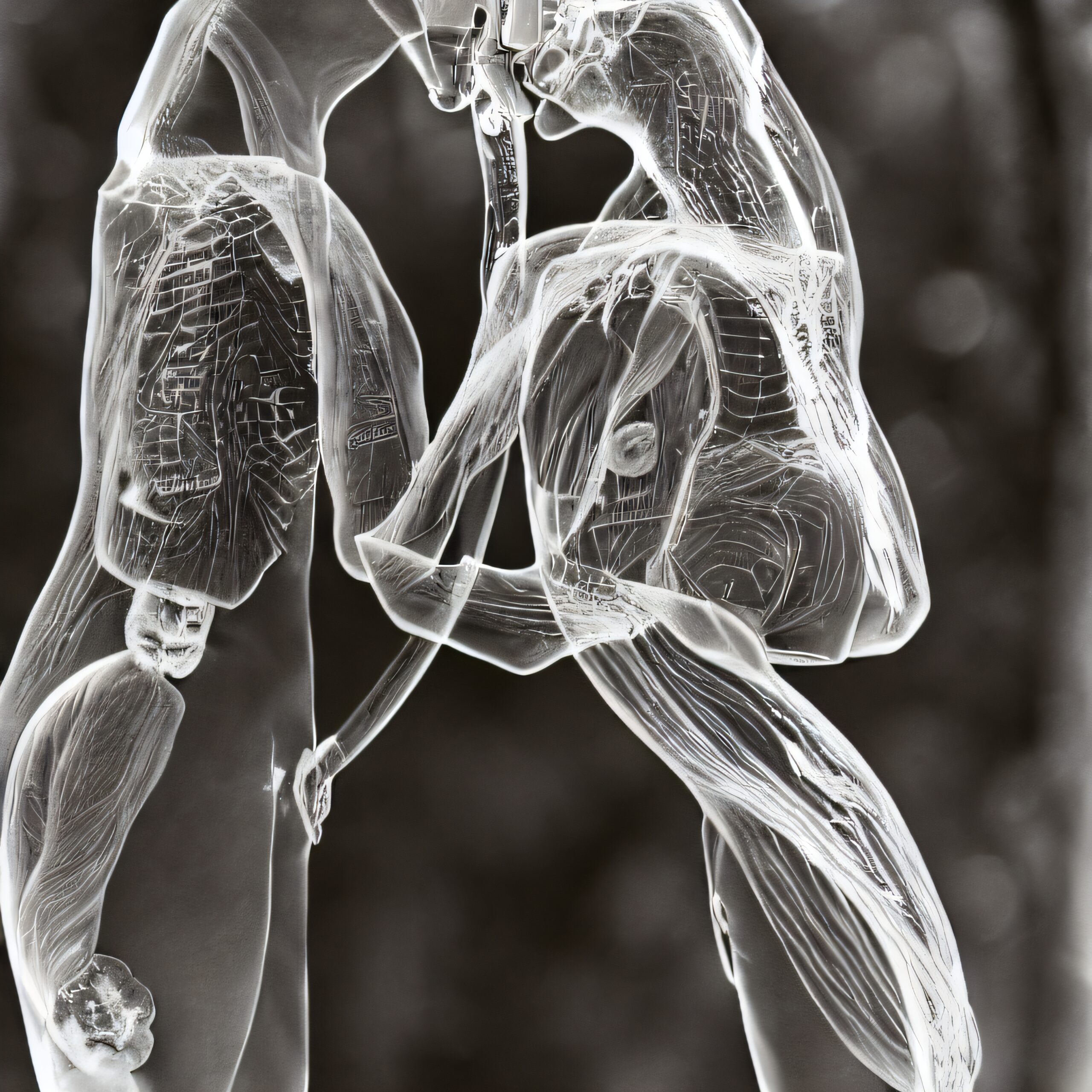 Translucent Figures in Embrace