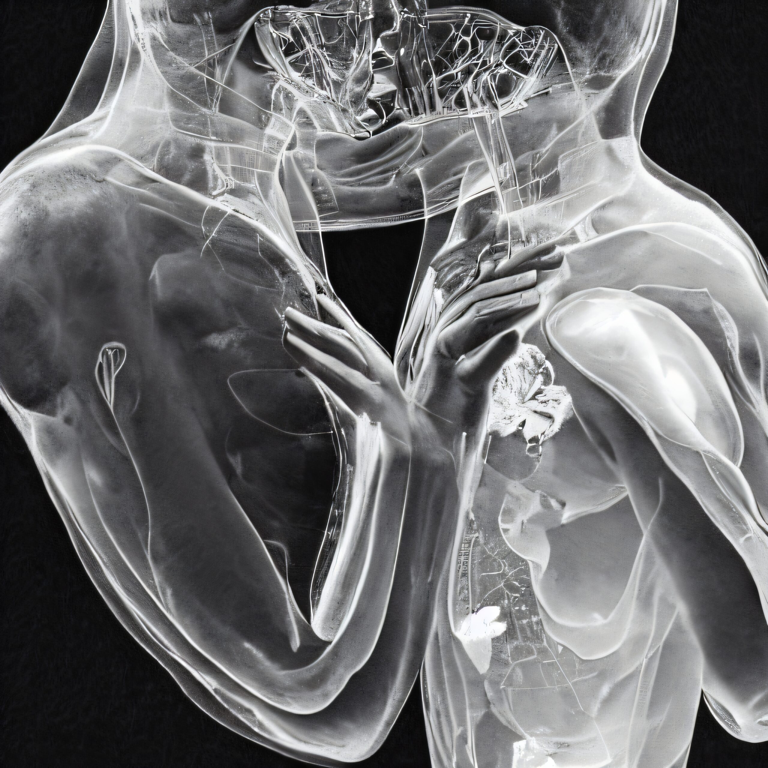 Translucent Figures in Embrace