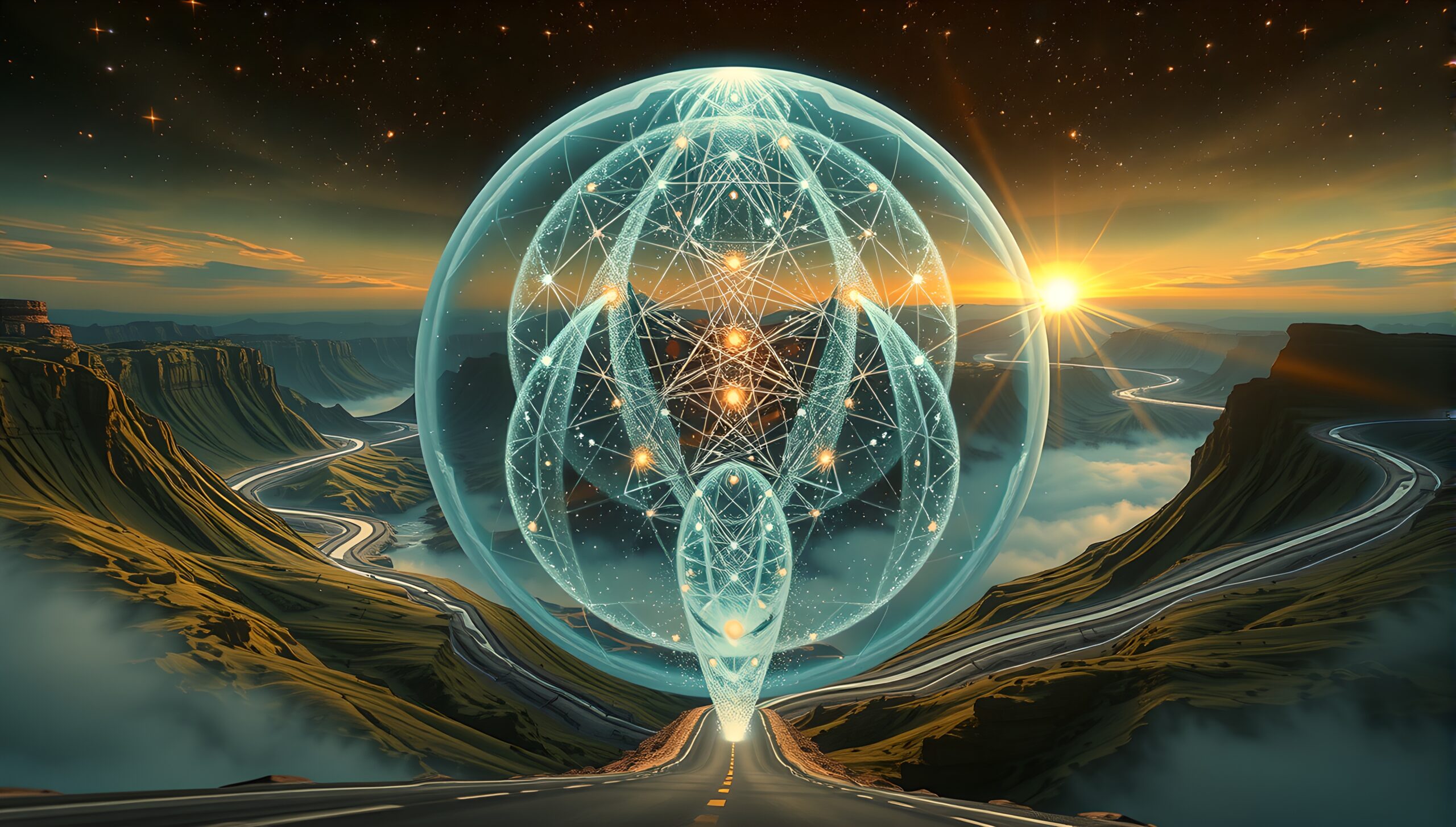 Mystical Geometric Road Journey