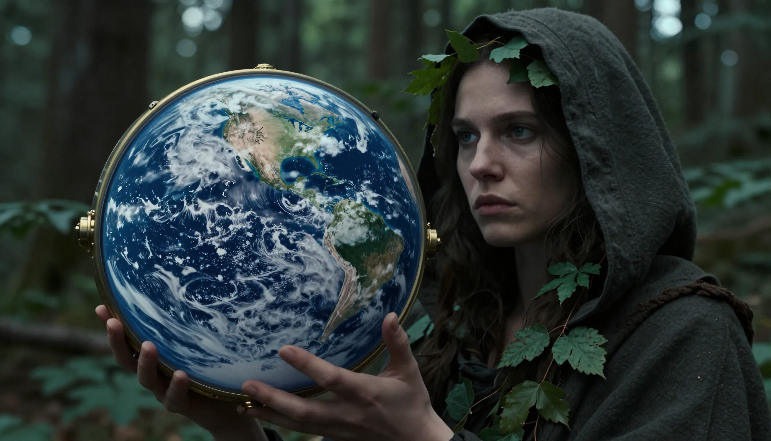 Eco-Warrior Holds Earth’s Globe