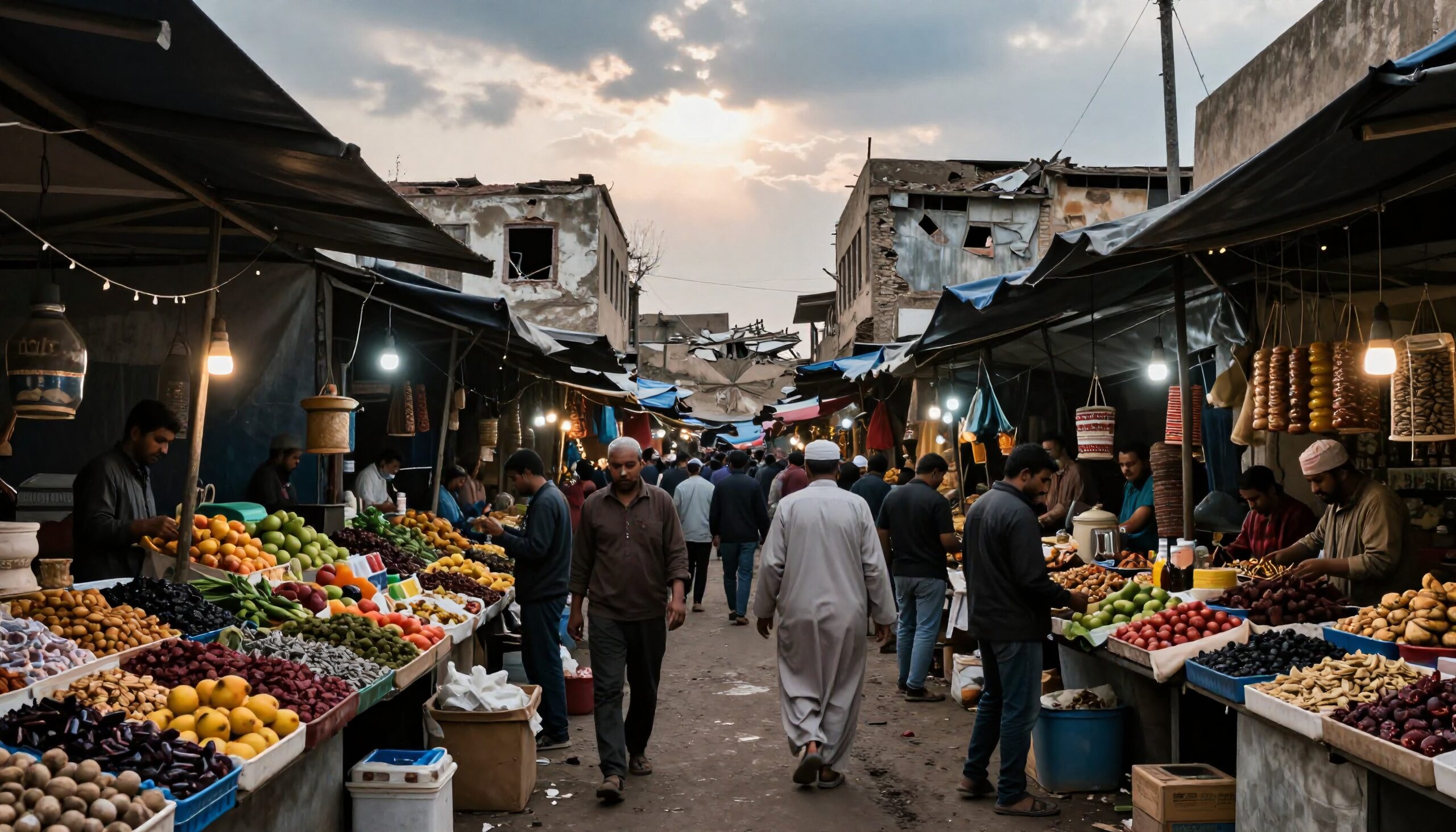 Vibrant Middle Eastern Market Scene