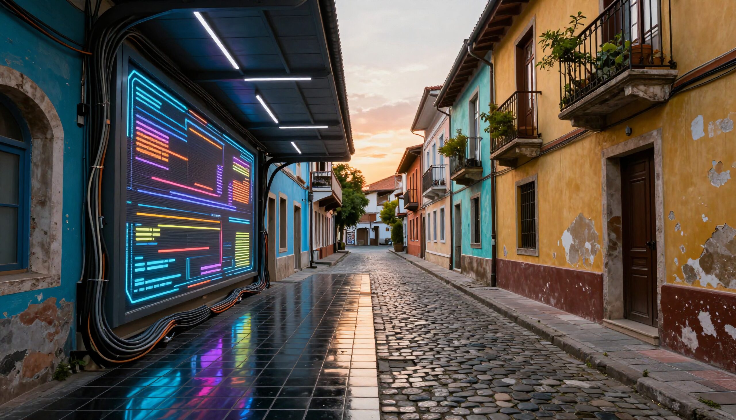 Modern technology meets historical architecture