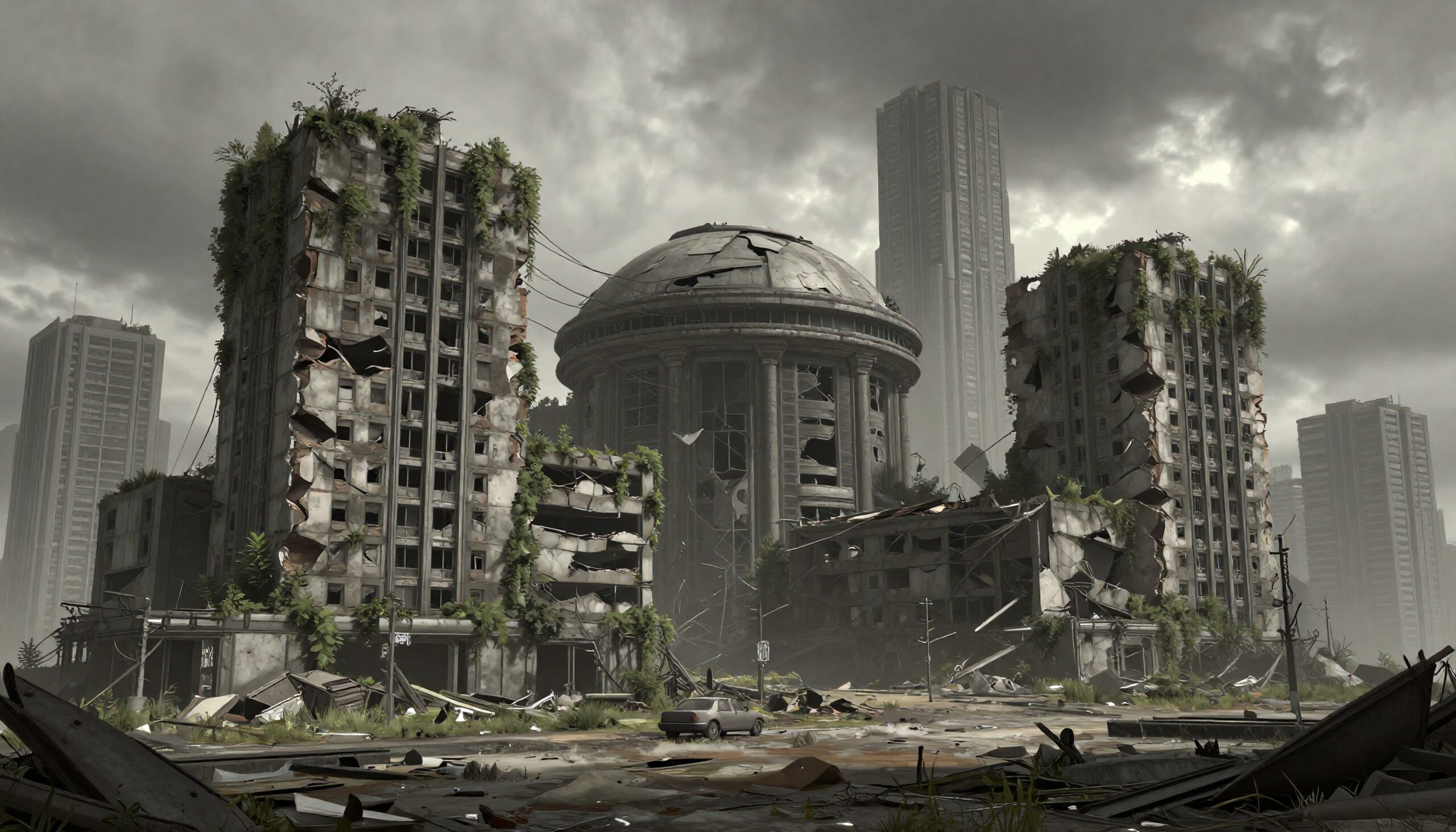 Abandoned city in nature’s reclaim