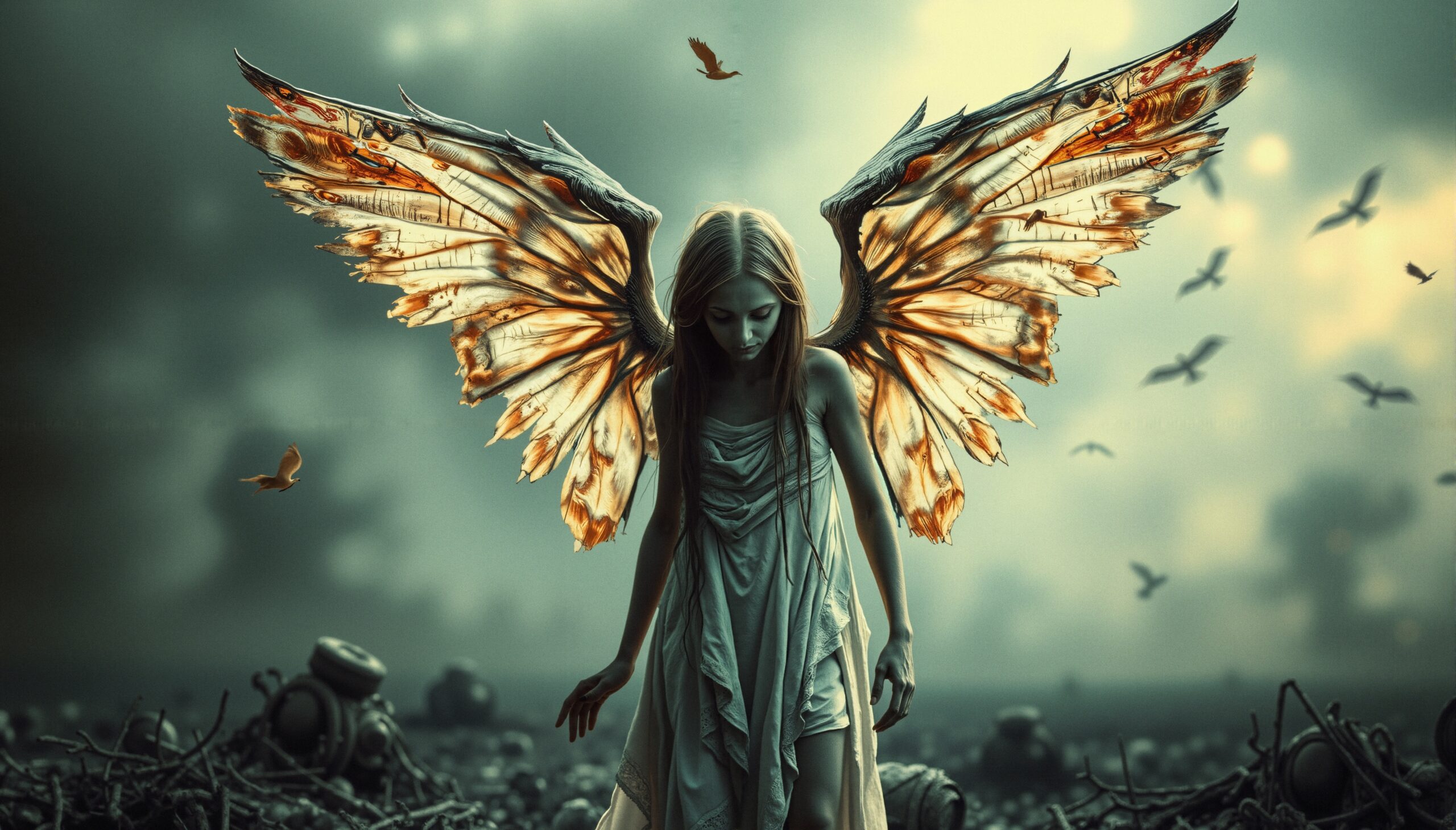 Mystical Winged Figure Surrealism