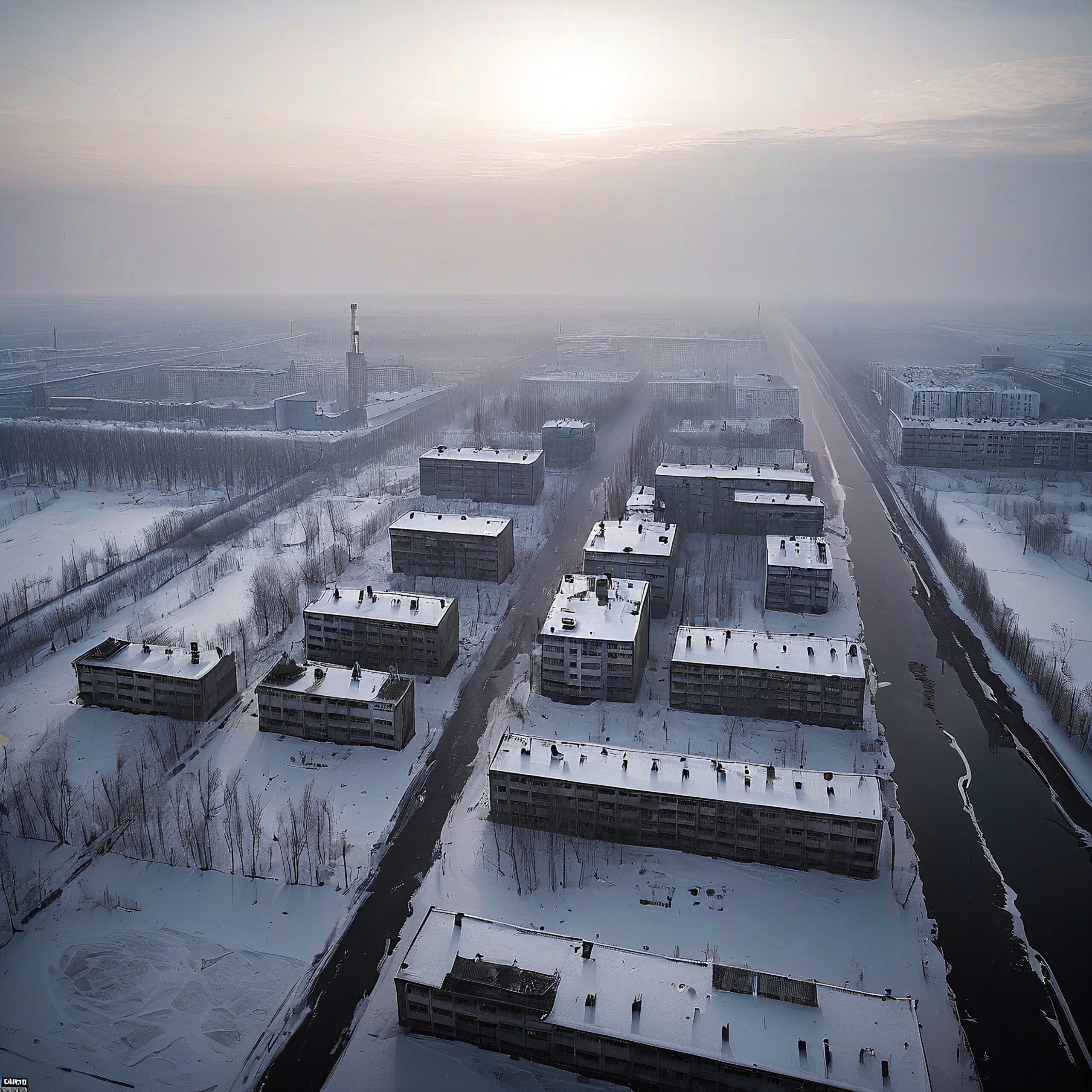 Abandoned City in Winter’s Grip