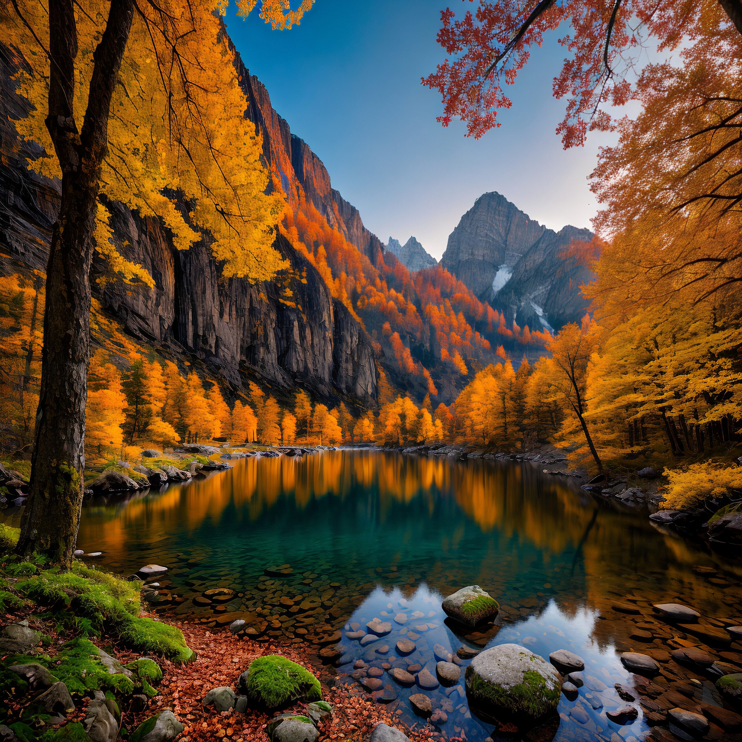 Vibrant Fall Colors and Mountain Majesty