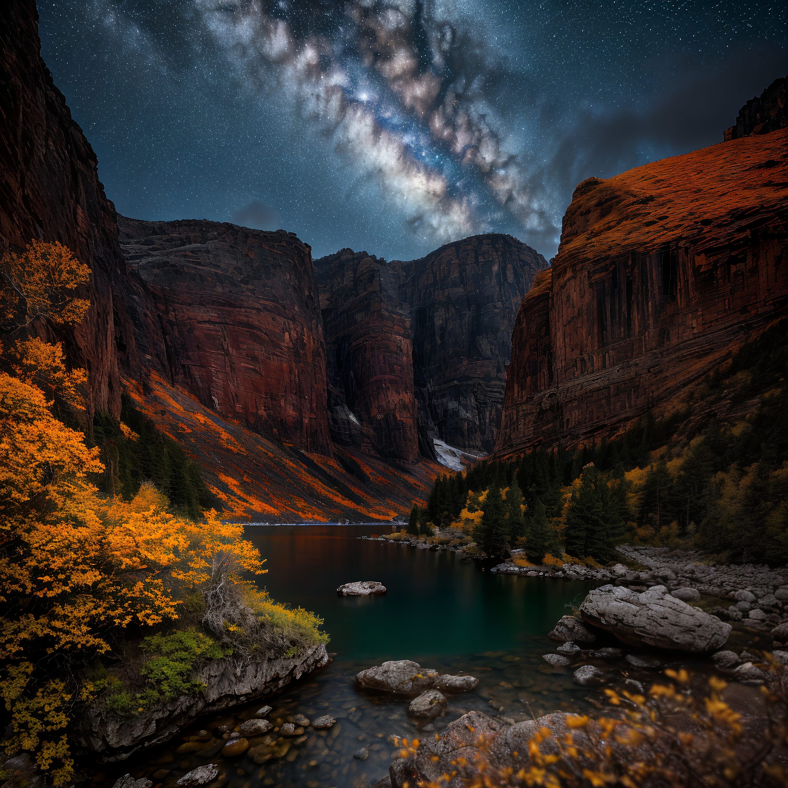 Starry Night Over Majestic Canyon
