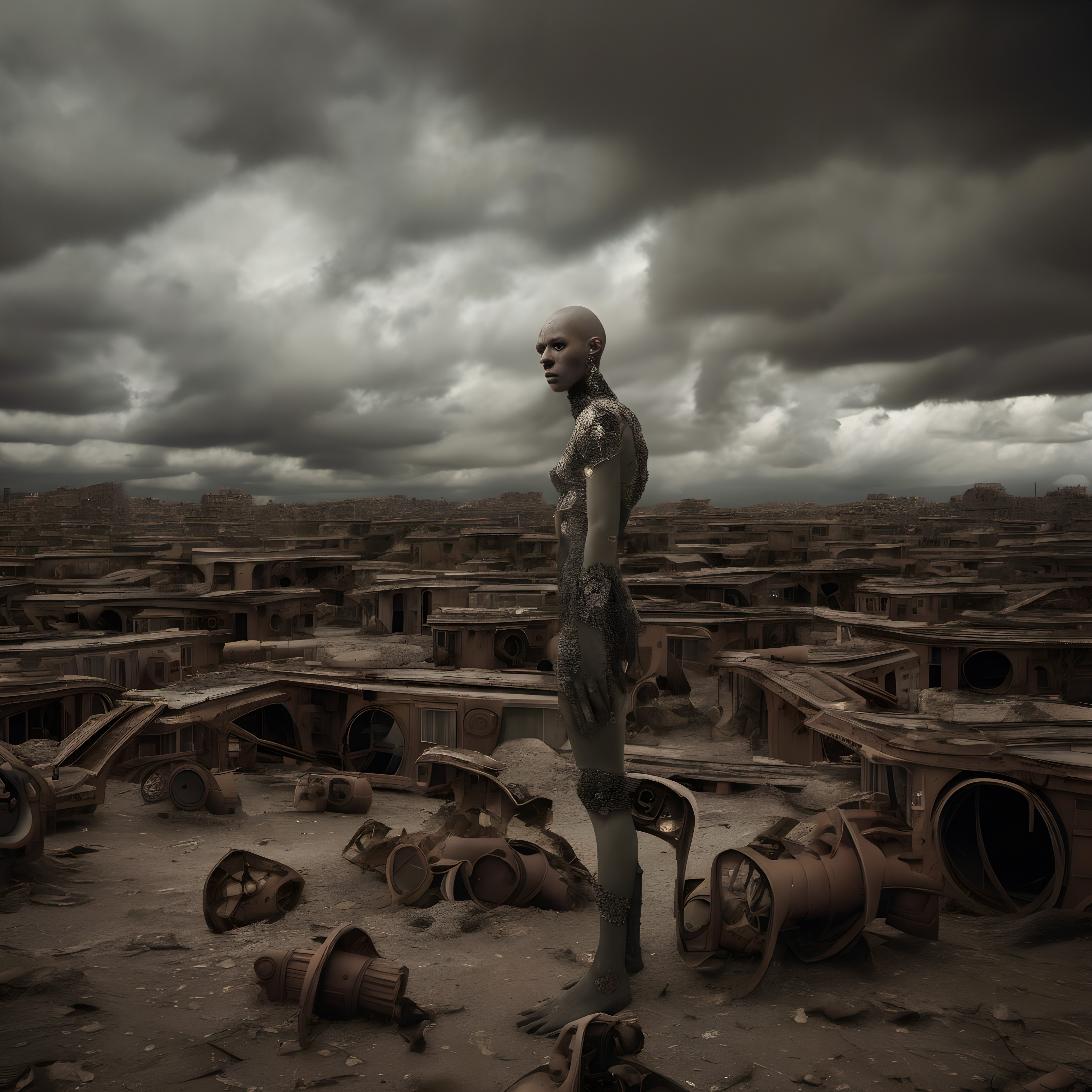Haunting Figure Amidst The Ruins