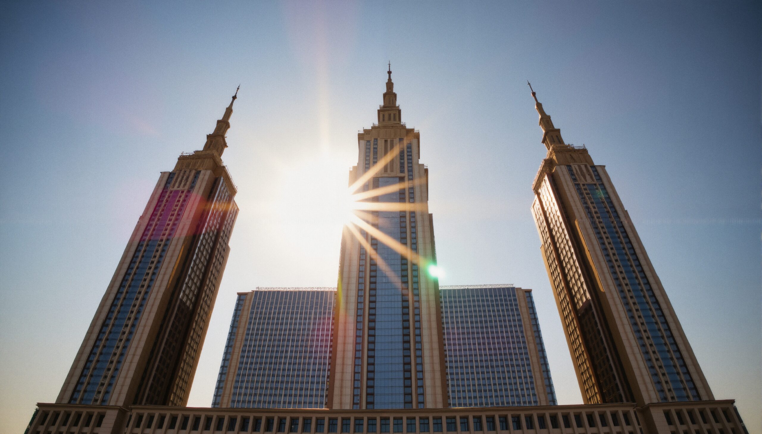 Empire State Building and Flanking Skyscrapers