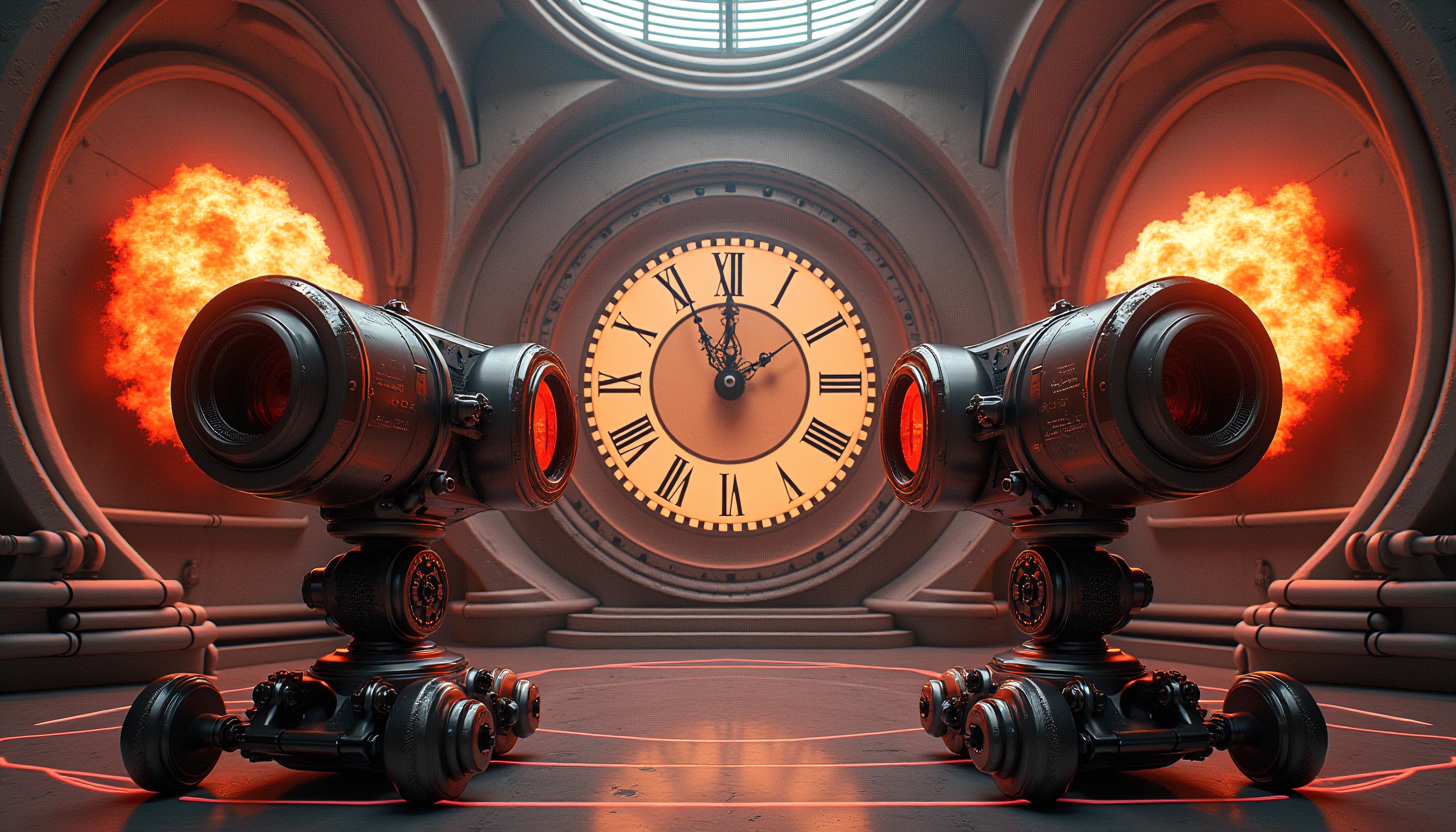 Robotic Cameras with Roman Numeral Clock